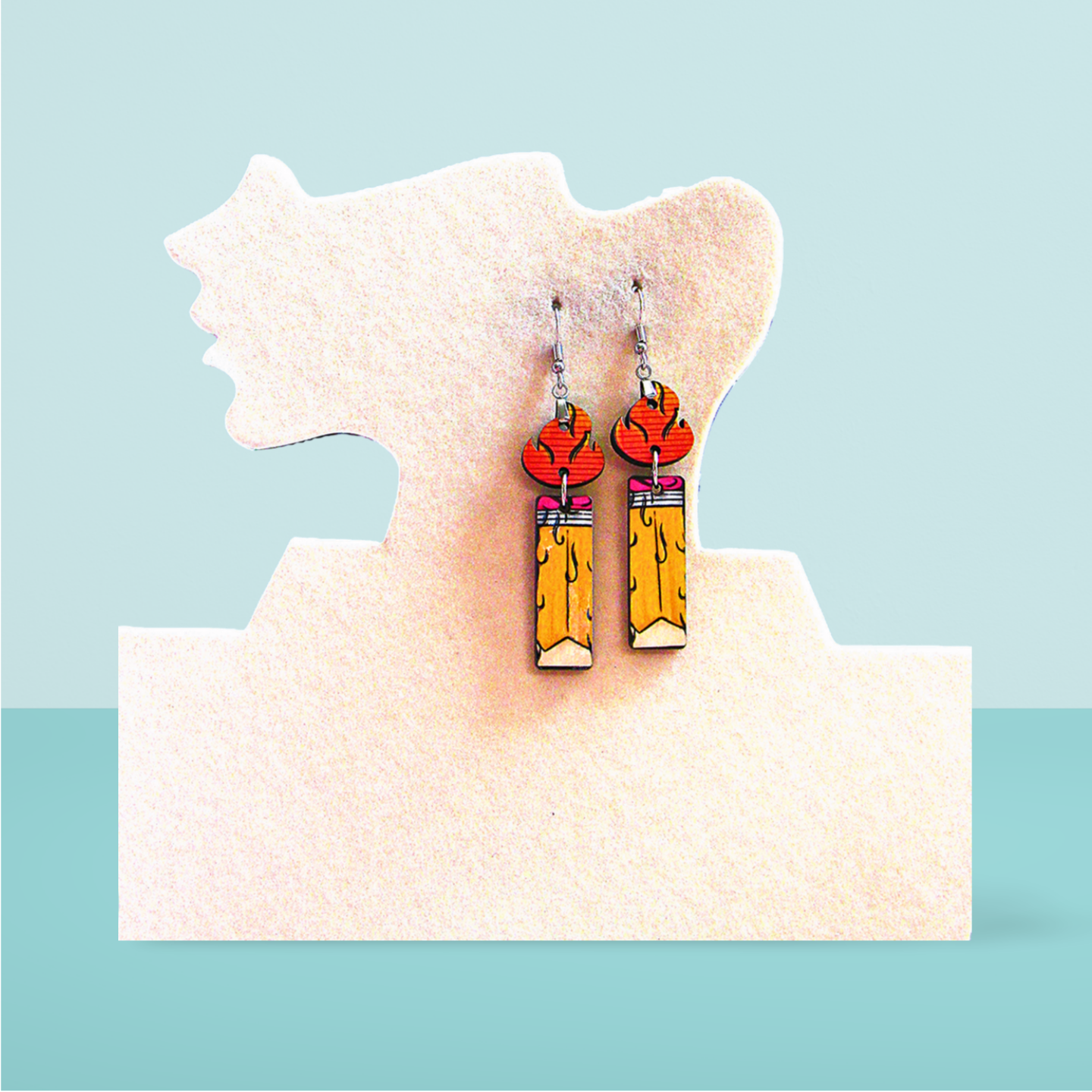 Candle Shaped Sublimated Earrings