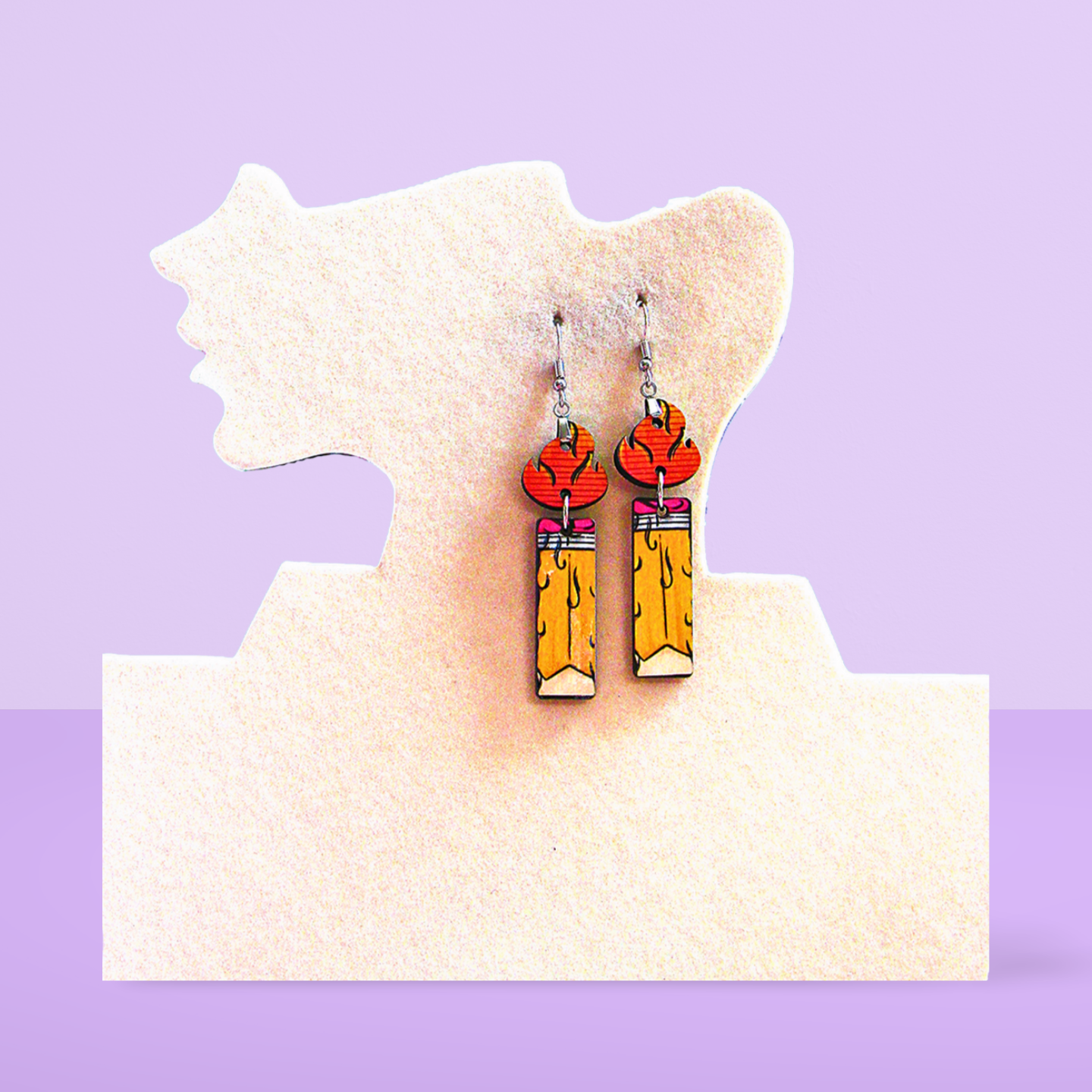 Candle Shaped Sublimated Earrings