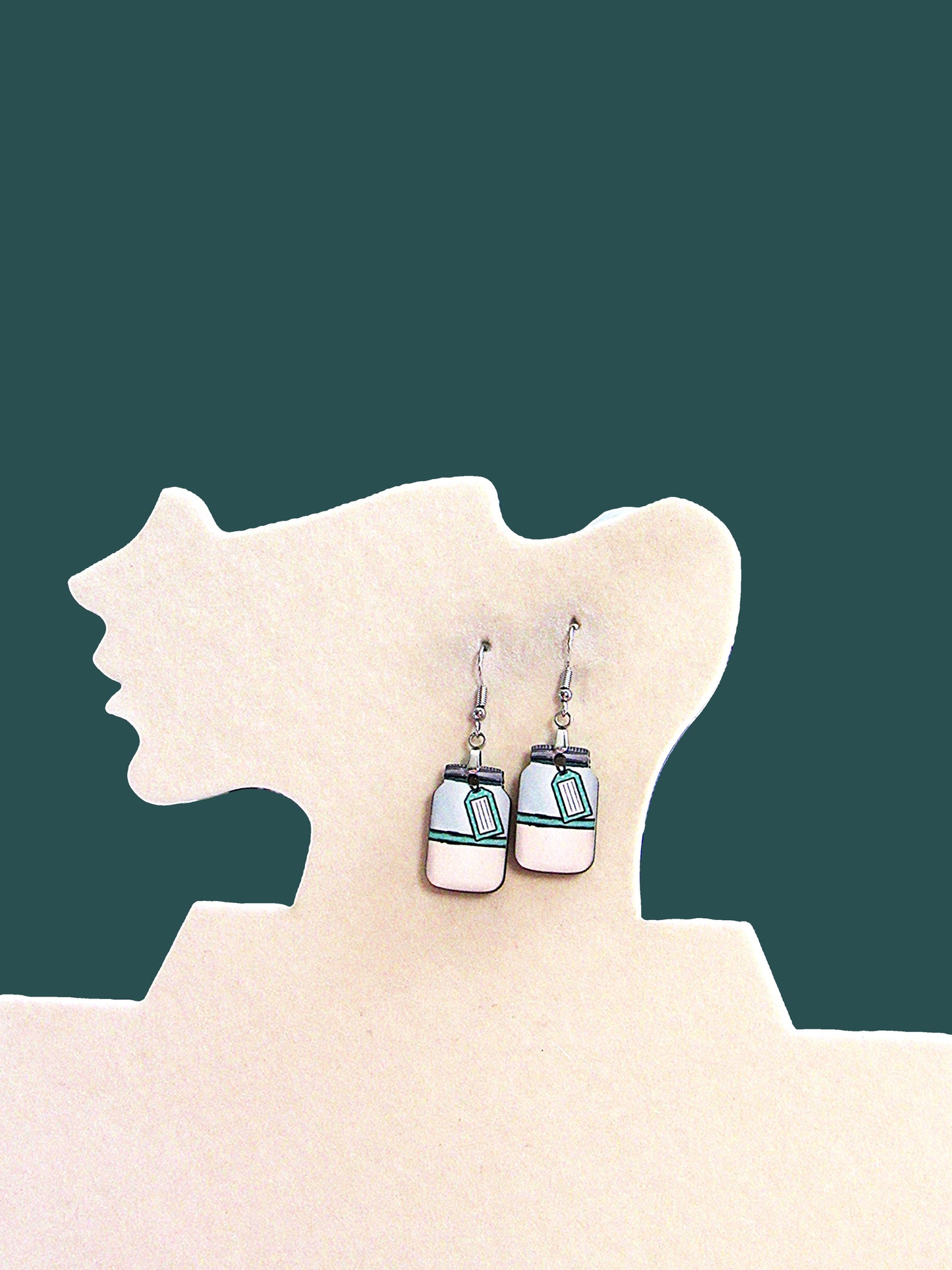 Mason Jar Shaped Sublimated Earrings 1 inch