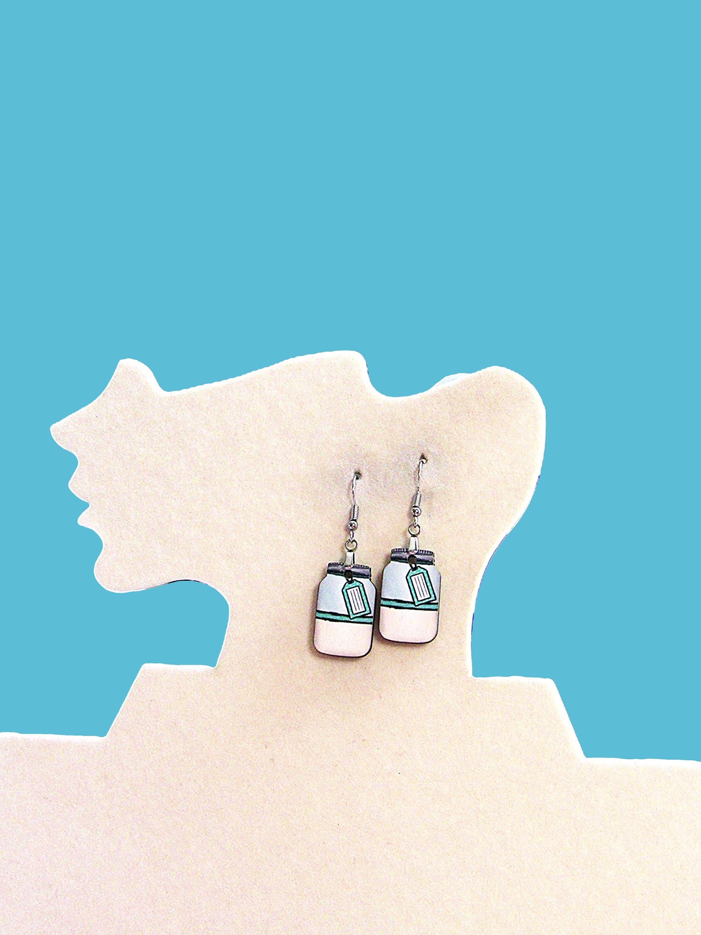 Mason Jar Shaped Sublimated Earrings 1 inch
