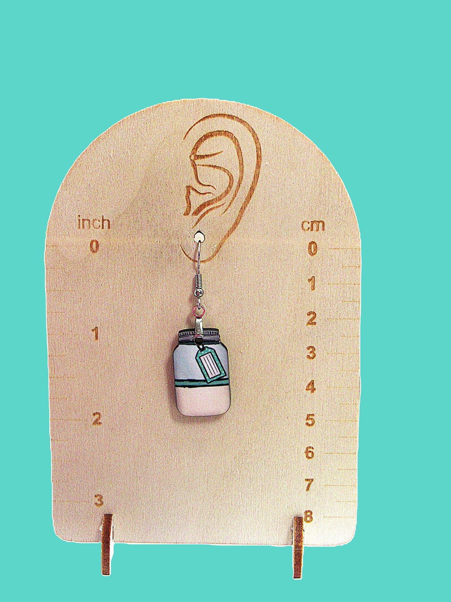 Mason Jar Shaped Sublimated Earrings 1 inch