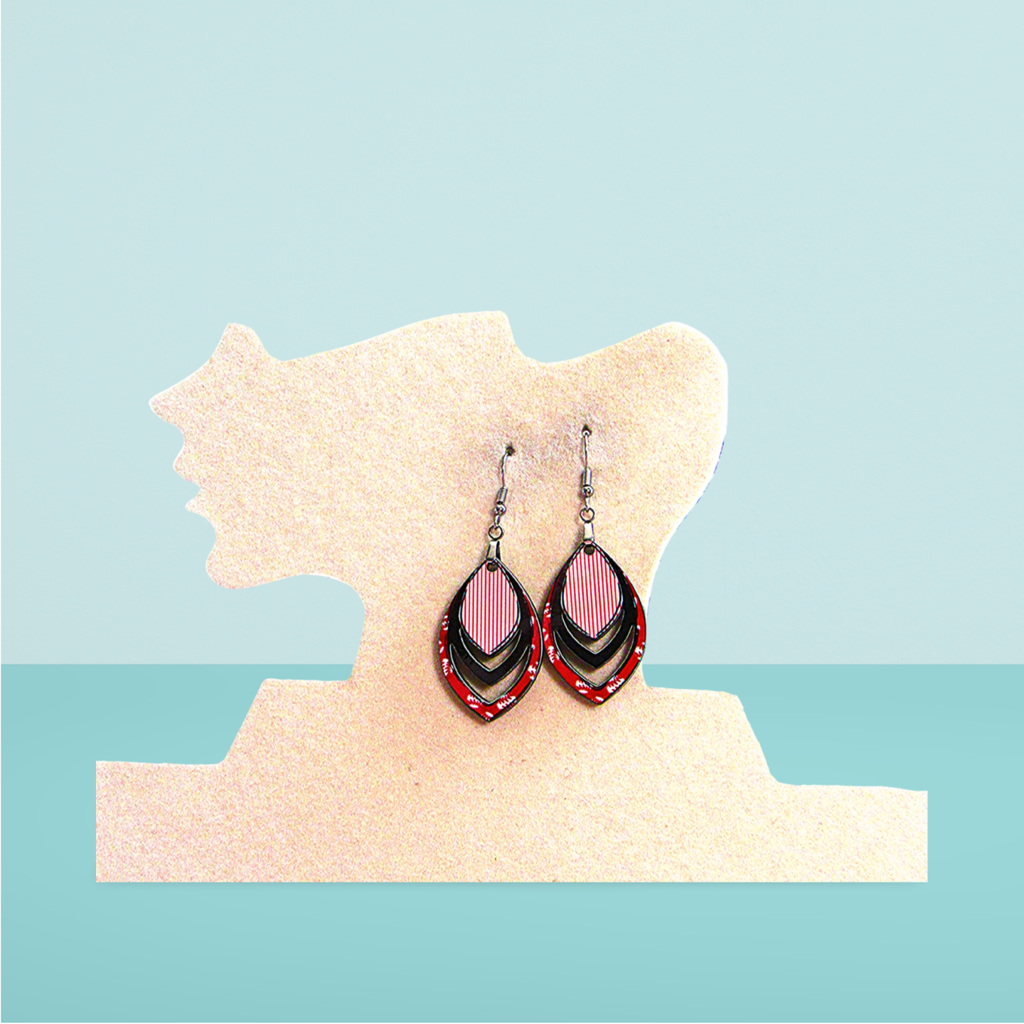 Open Teardrop Shaped Sublimated Earrings 1.5 inch