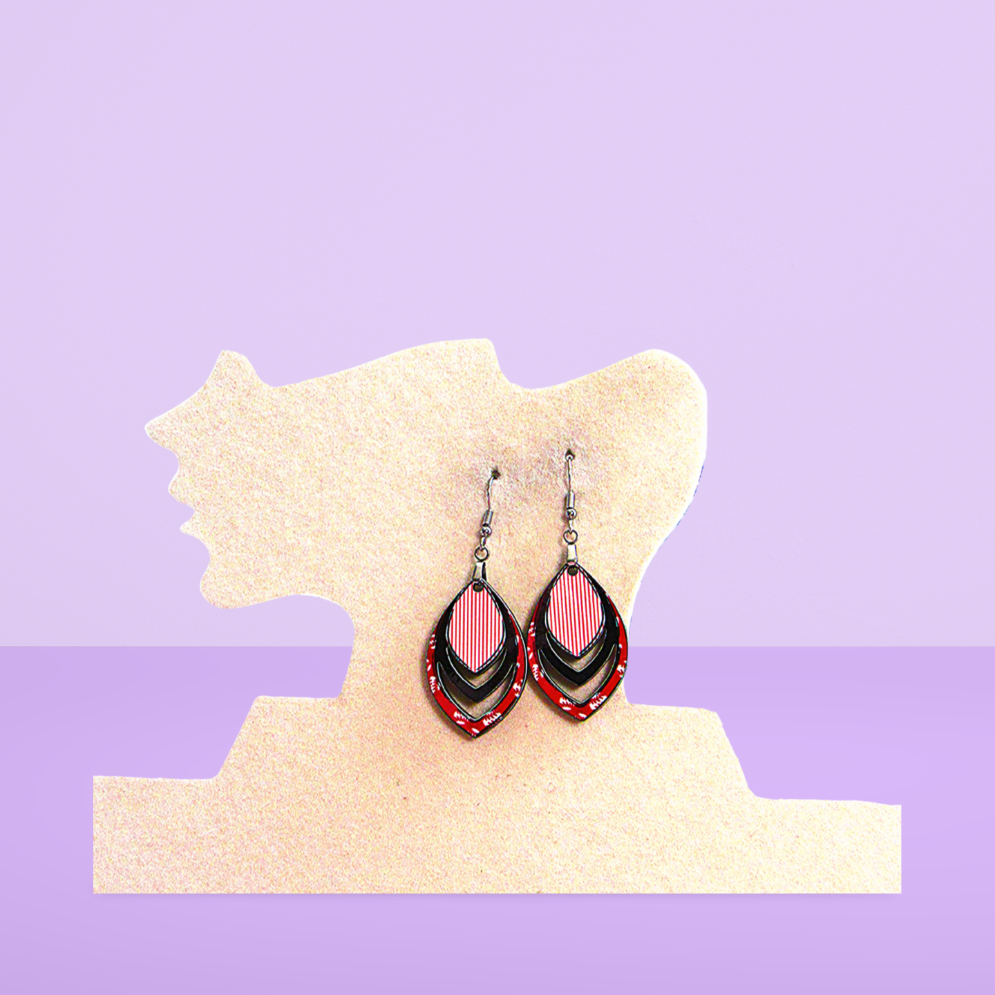 Open Teardrop Shaped Sublimated Earrings 1.5 inch