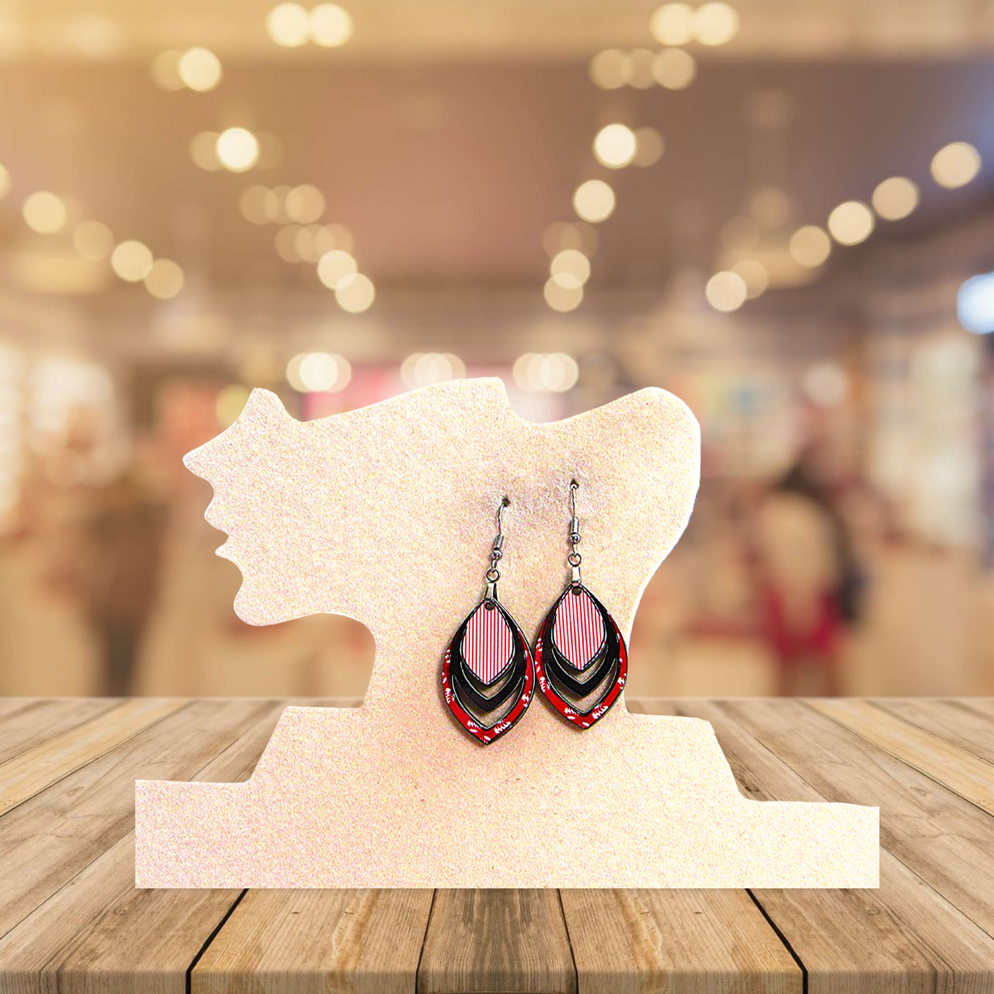 Open Teardrop Shaped Sublimated Earrings 1.5 inch