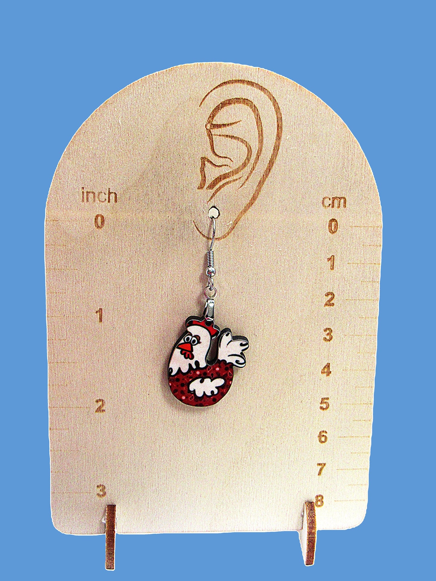 Chicken Shaped Sublimated Earrings