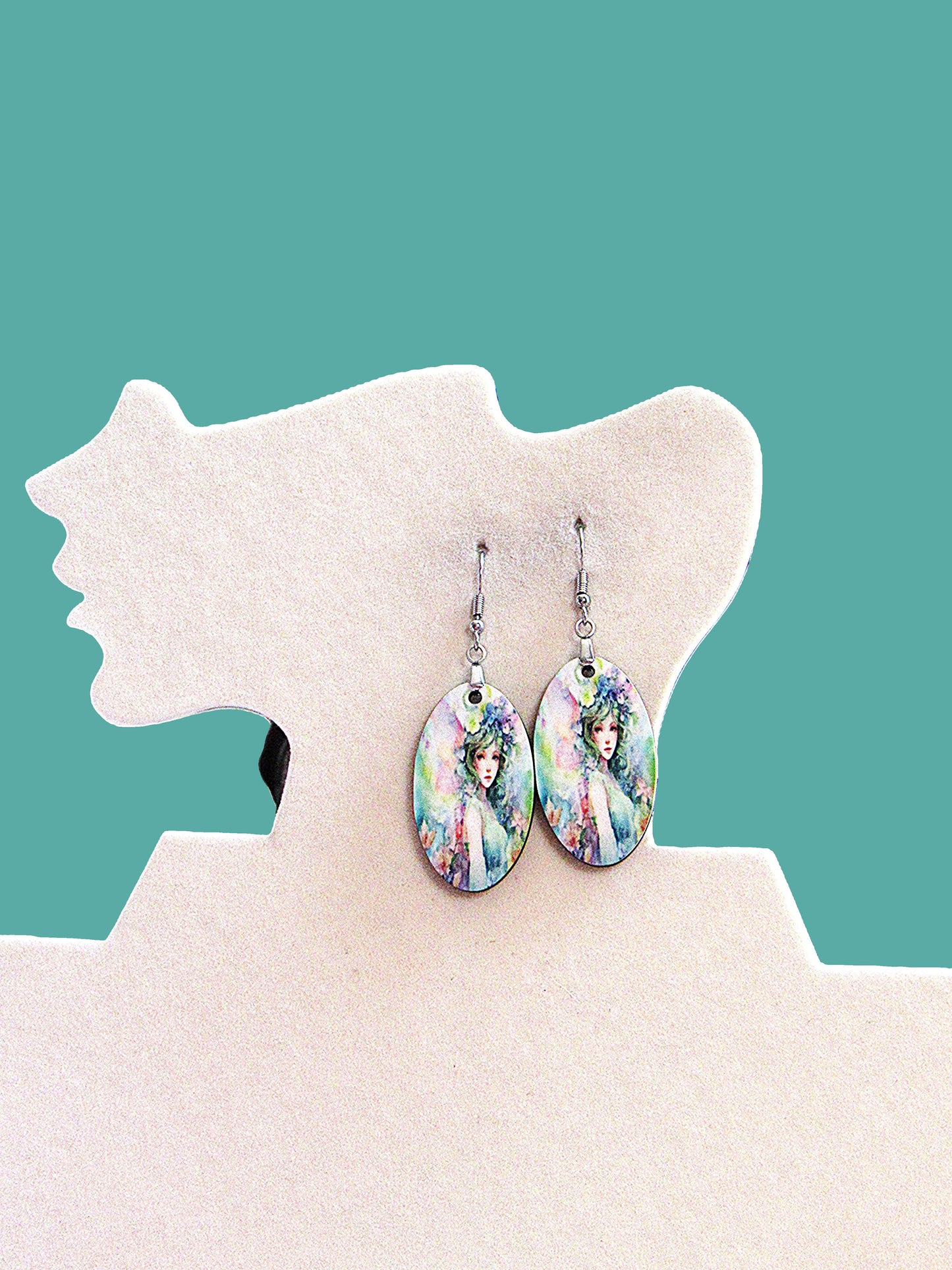 Oval Shaped Sublimated Earrings 1.5 inch
