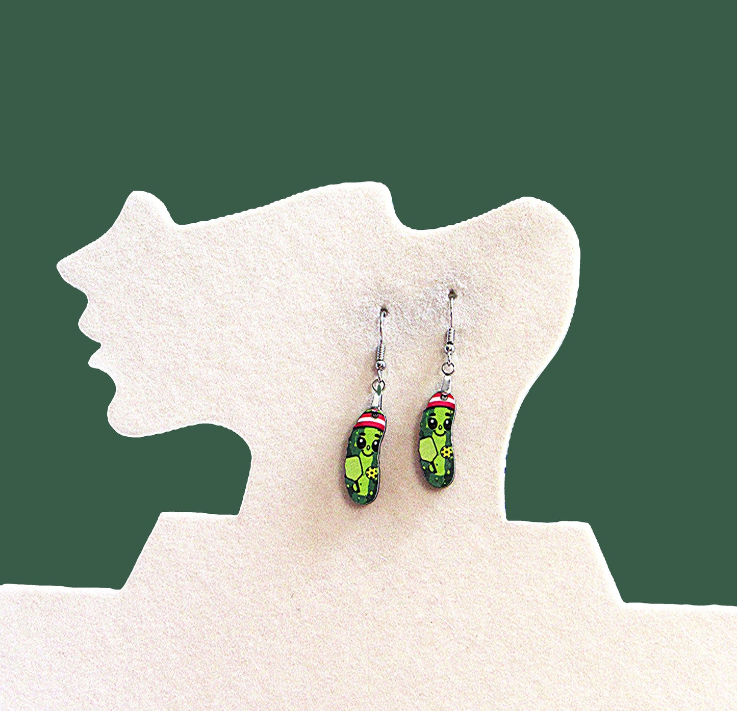 Pickle Shaped Sublimated Earrings