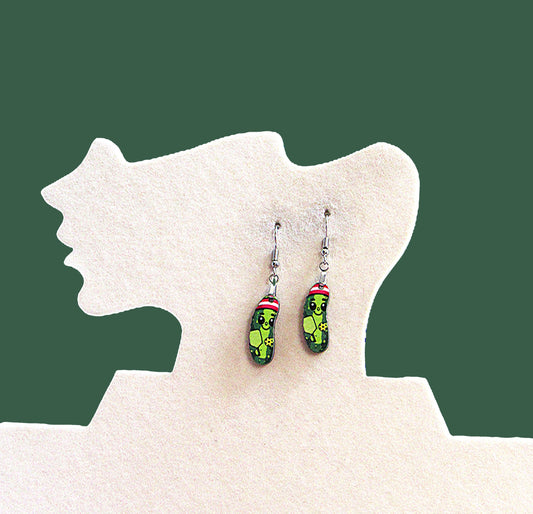 Pickle Shaped Sublimated Earrings