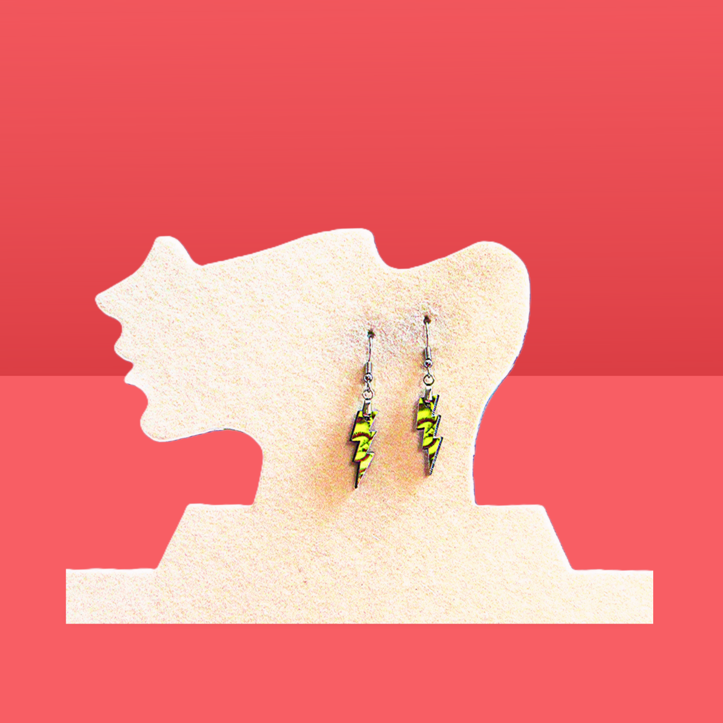 Lightning Shaped Sublimated Earrings 1 inch