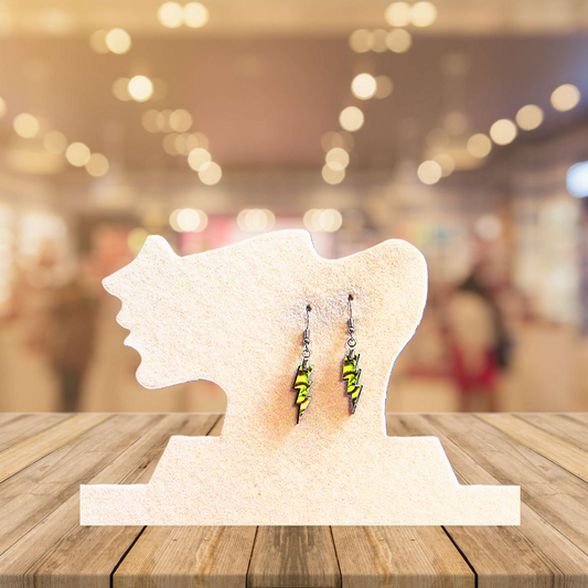 Lightning Shaped Sublimated Earrings 1 inch