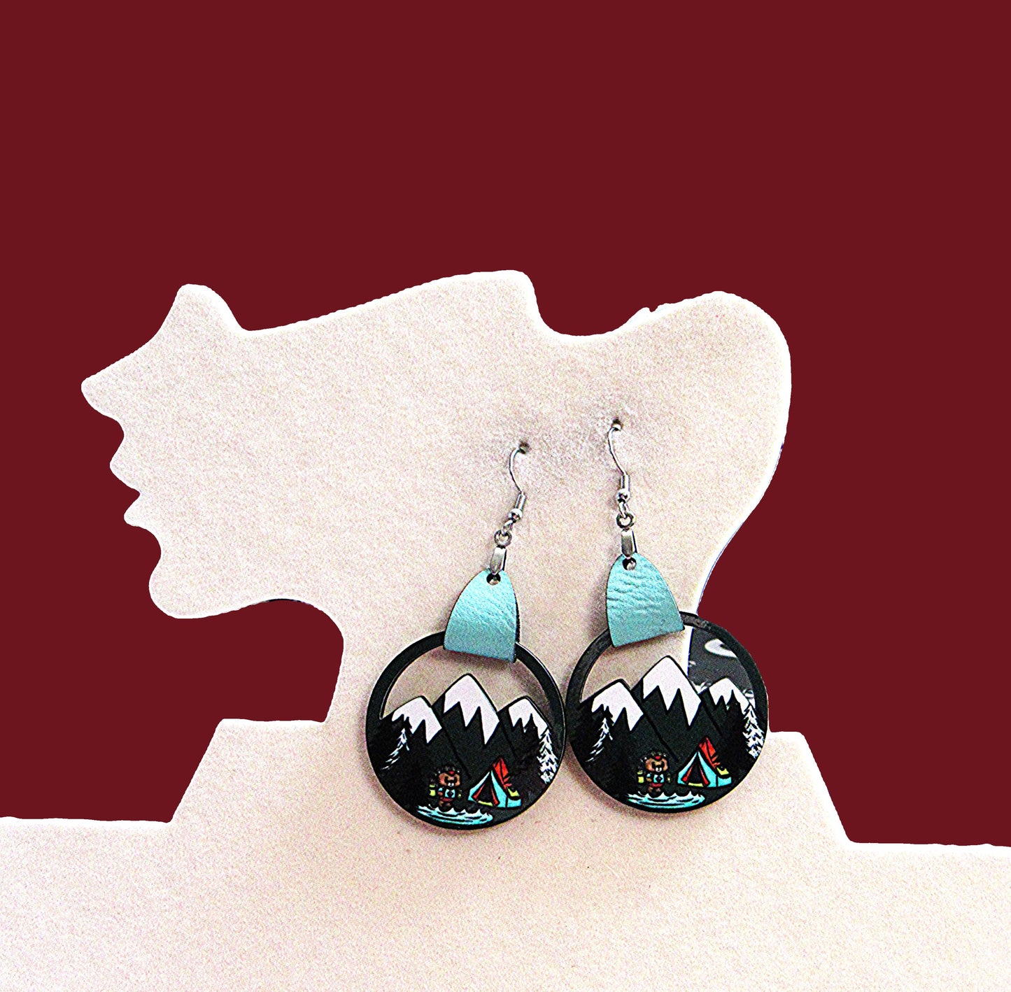 Mountain Shaped Sublimated Earrings