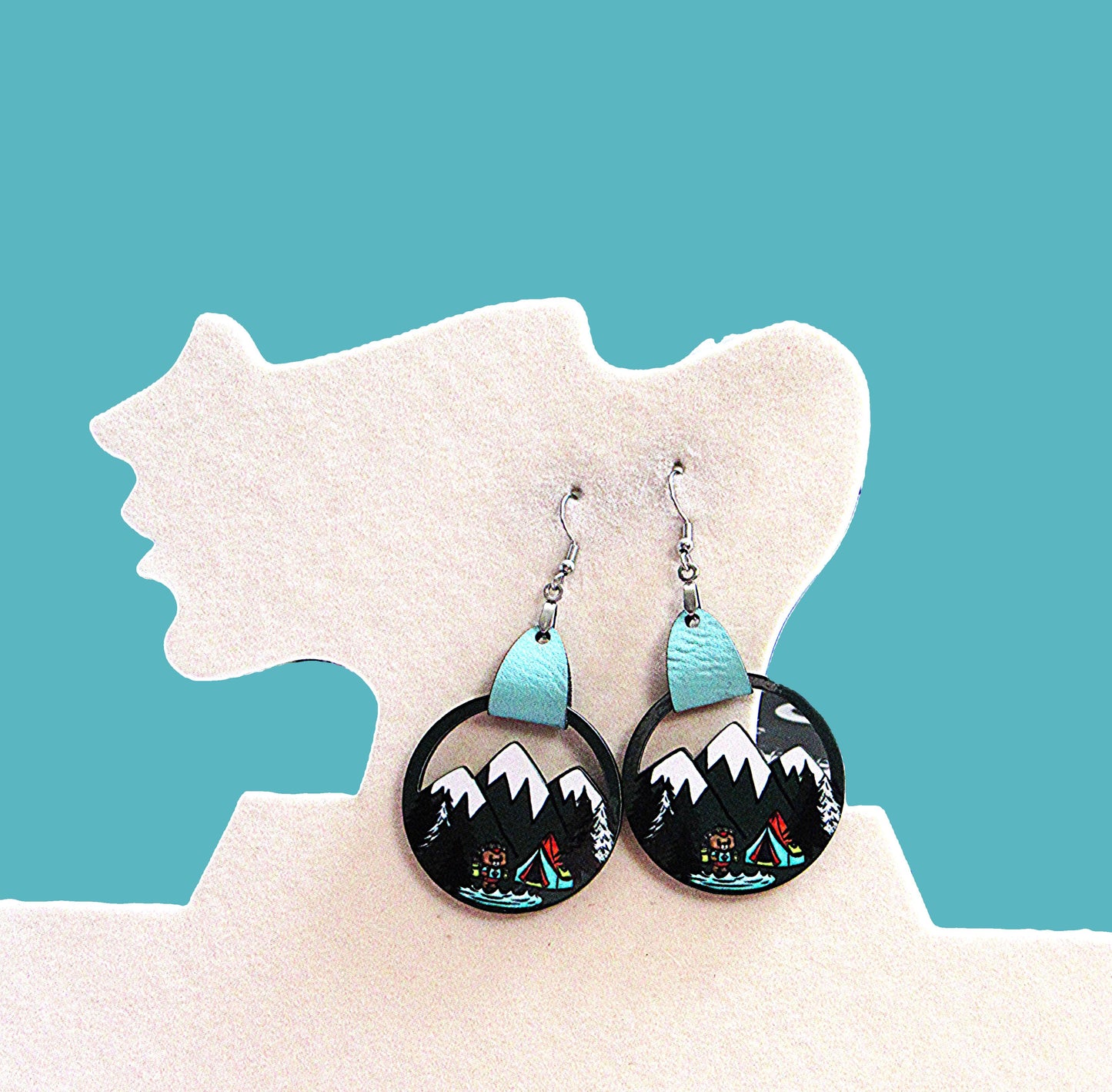 Mountain Shaped Sublimated Earrings