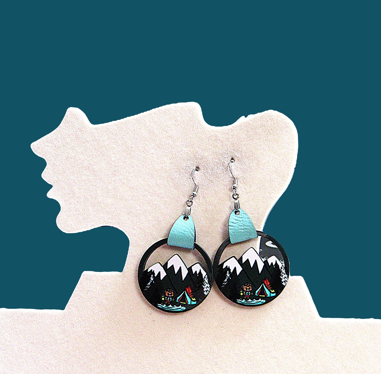 Mountain Shaped Sublimated Earrings