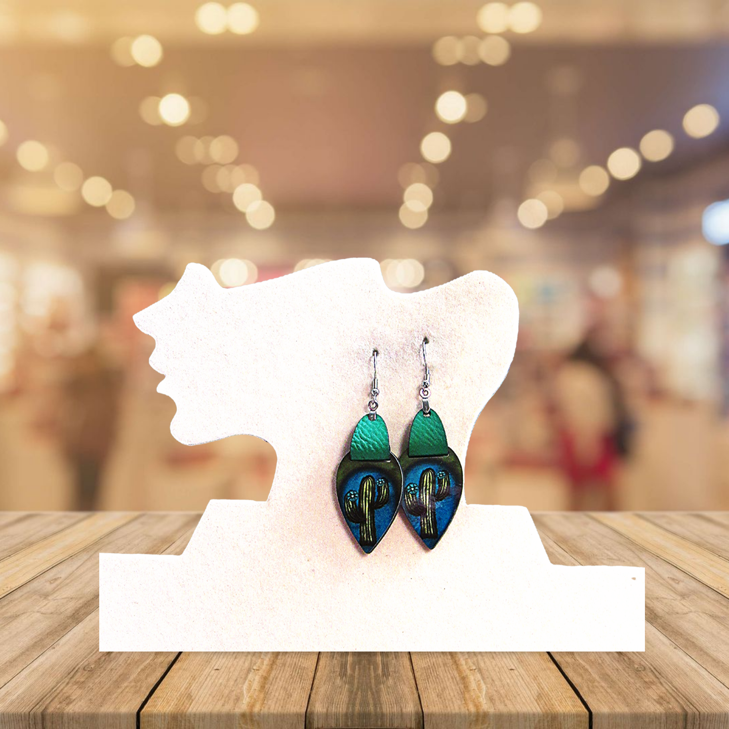 Reverse Teardrop Shaped Sublimated Earrings