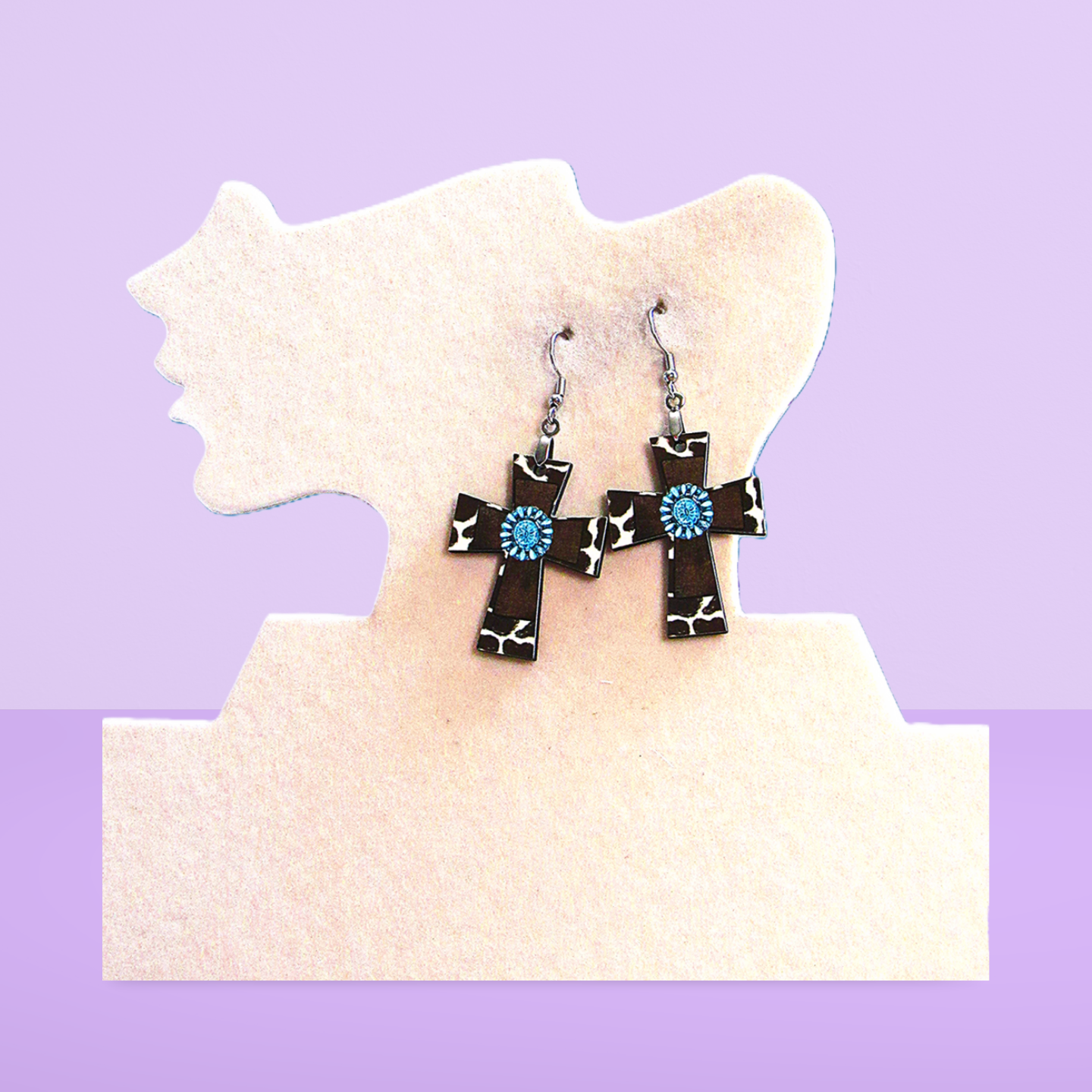 Cross Shaped Sublimated Earrings 1.5 inches