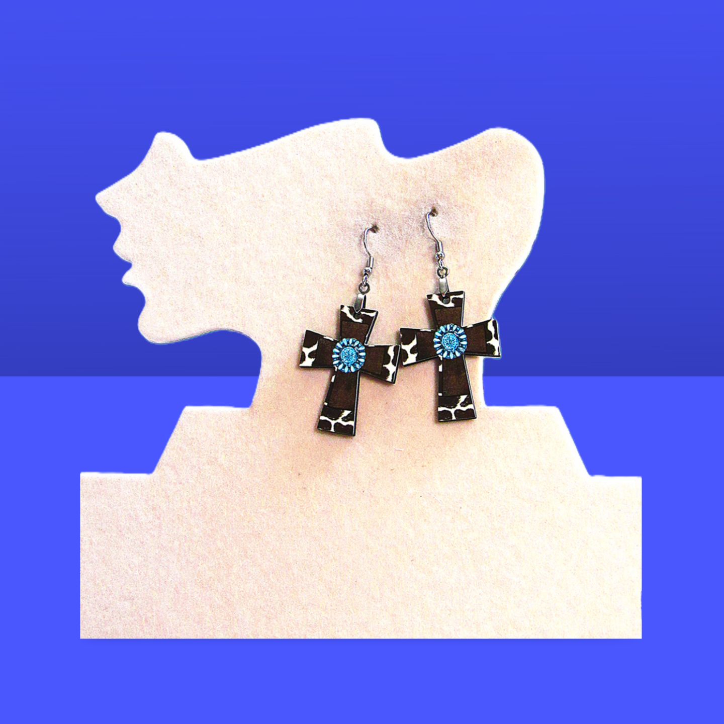 Cross Shaped Sublimated Earrings 1.5 inches