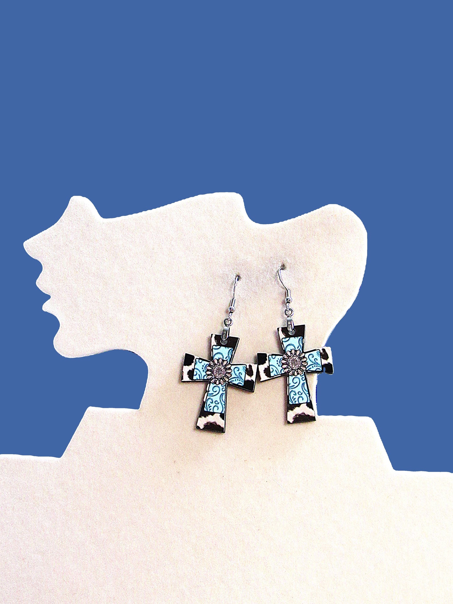 Cross Shaped Sublimated Earrings 1.5 inches