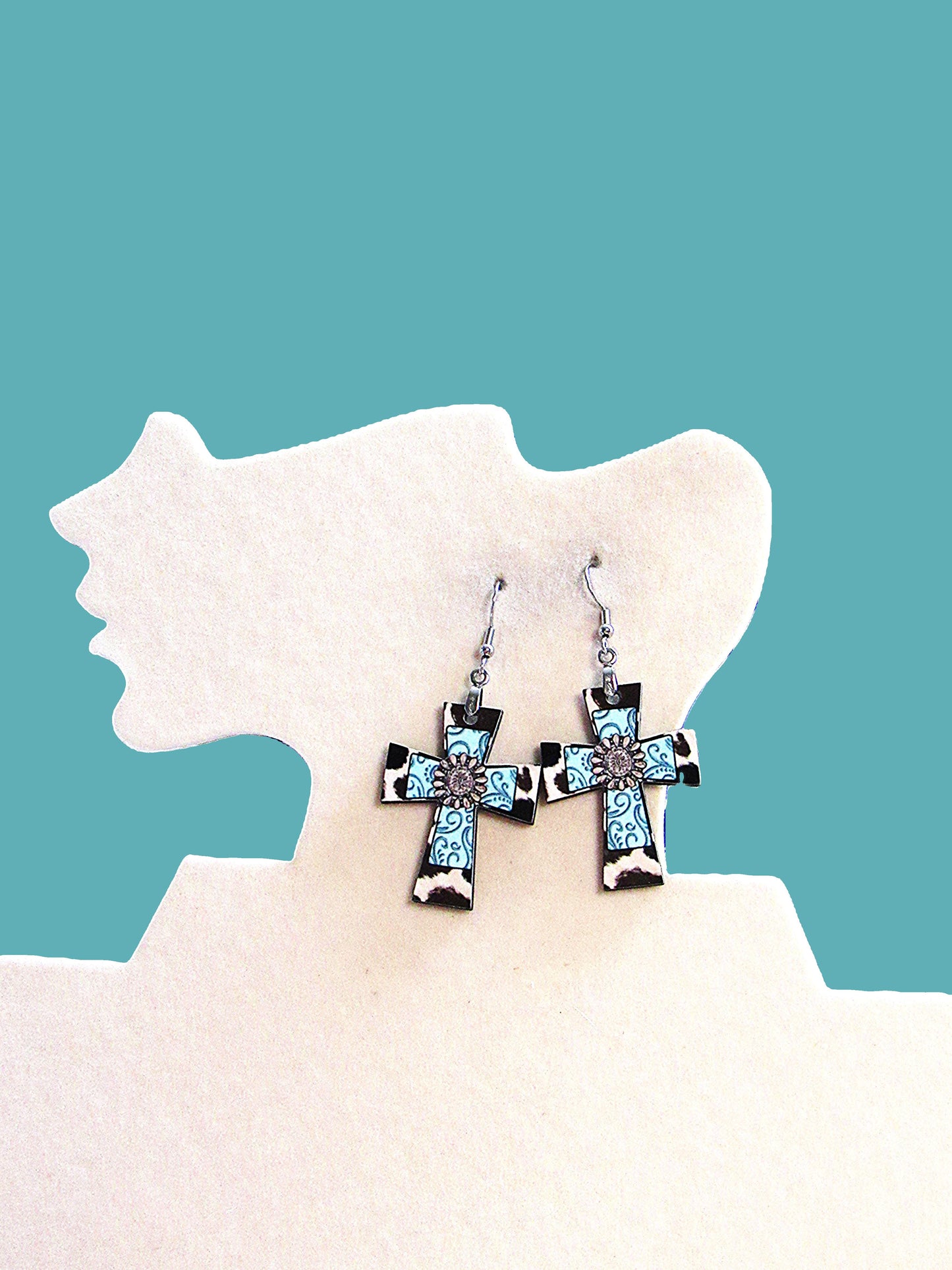 Cross Shaped Sublimated Earrings 1.5 inches
