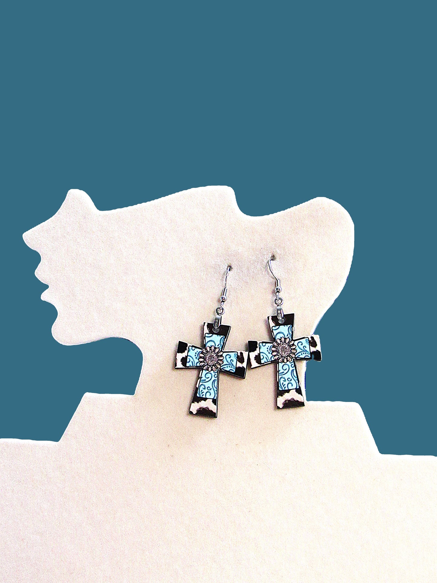 Cross Shaped Sublimated Earrings 1.5 inches