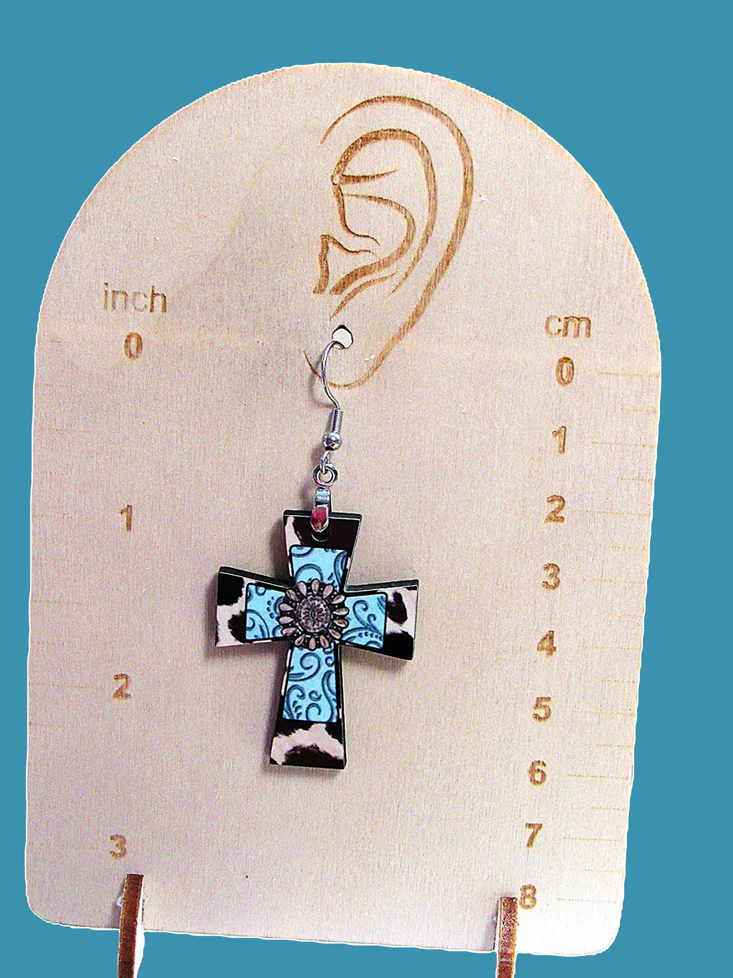 Cross Shaped Sublimated Earrings 1.5 inches