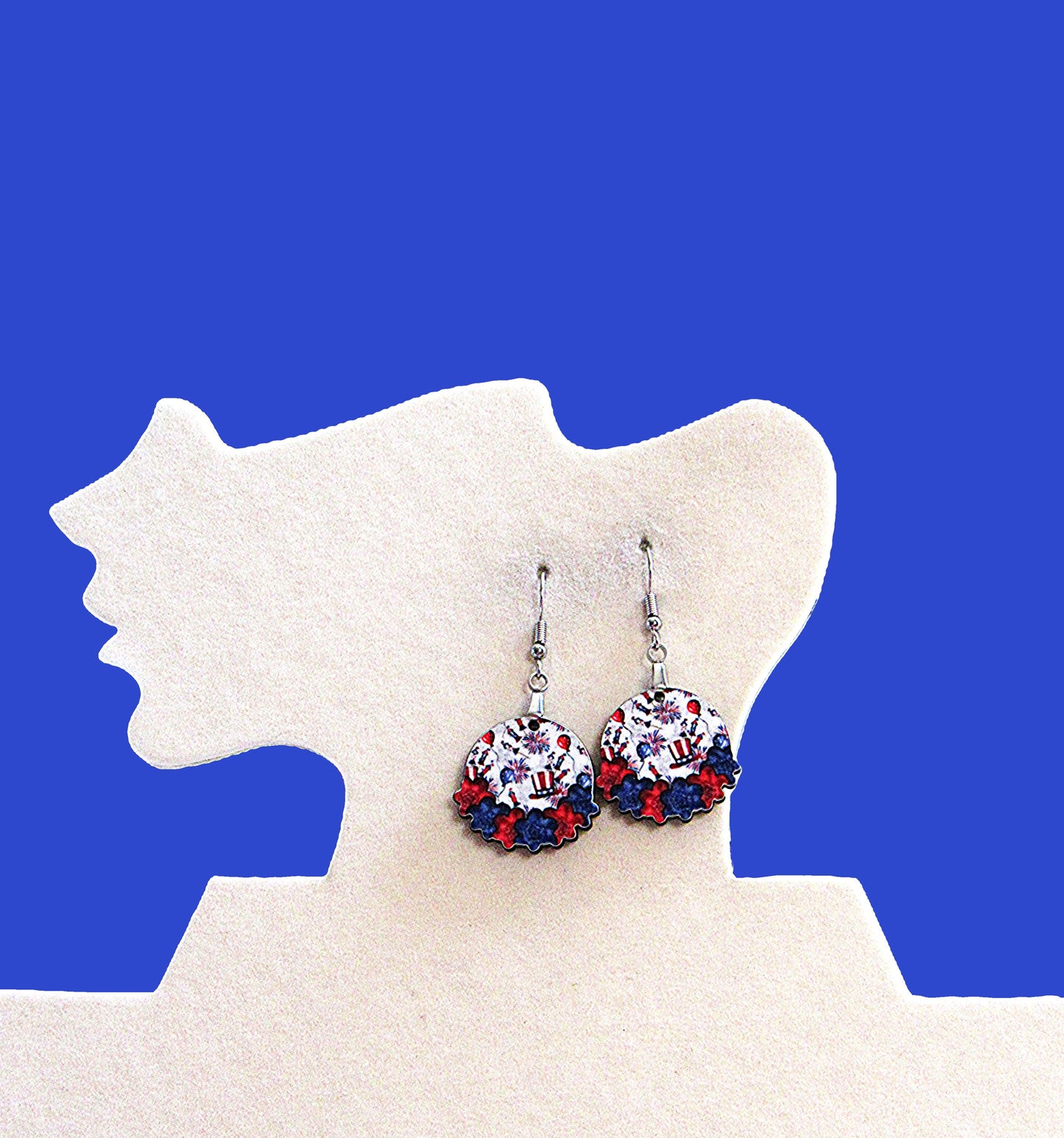 Floral Round Shaped Sublimated Earrings 1 inch