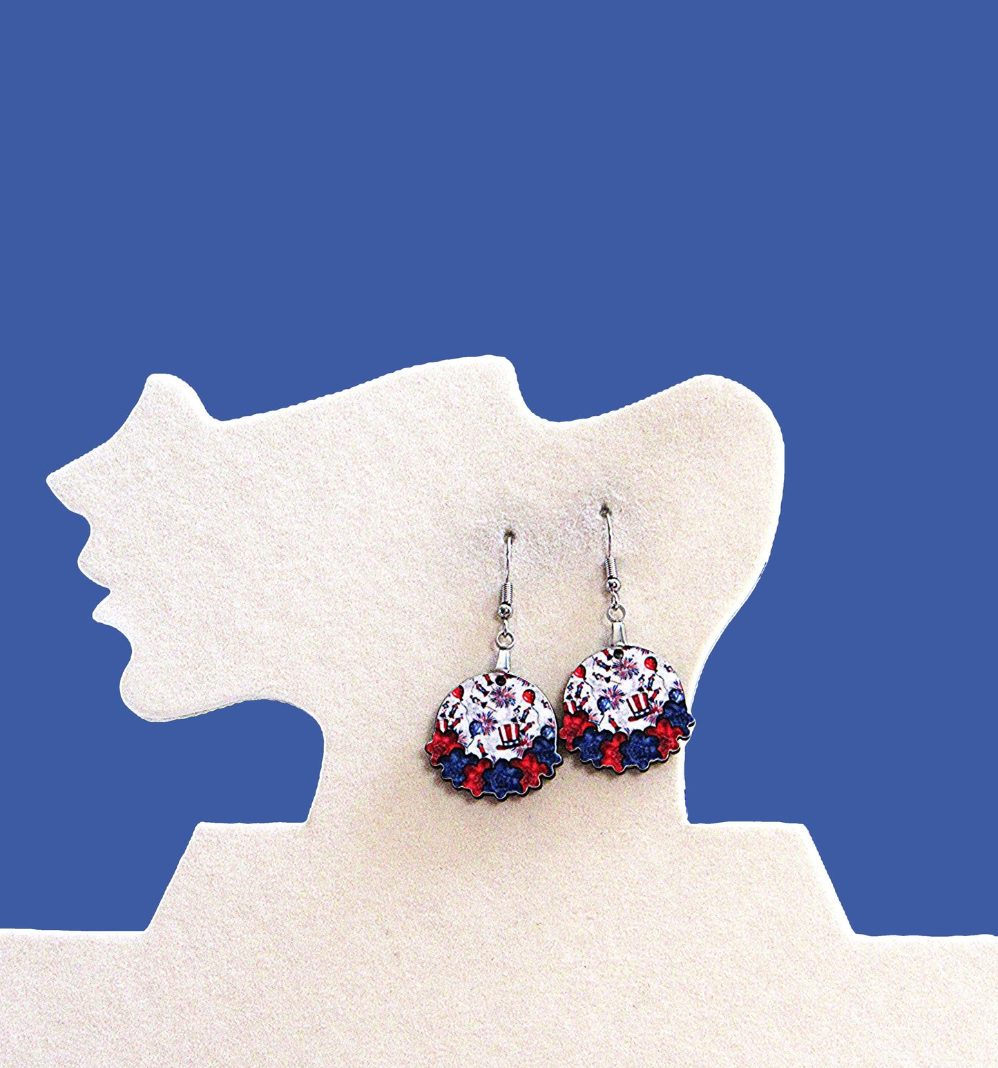 Floral Round Shaped Sublimated Earrings 1 inch