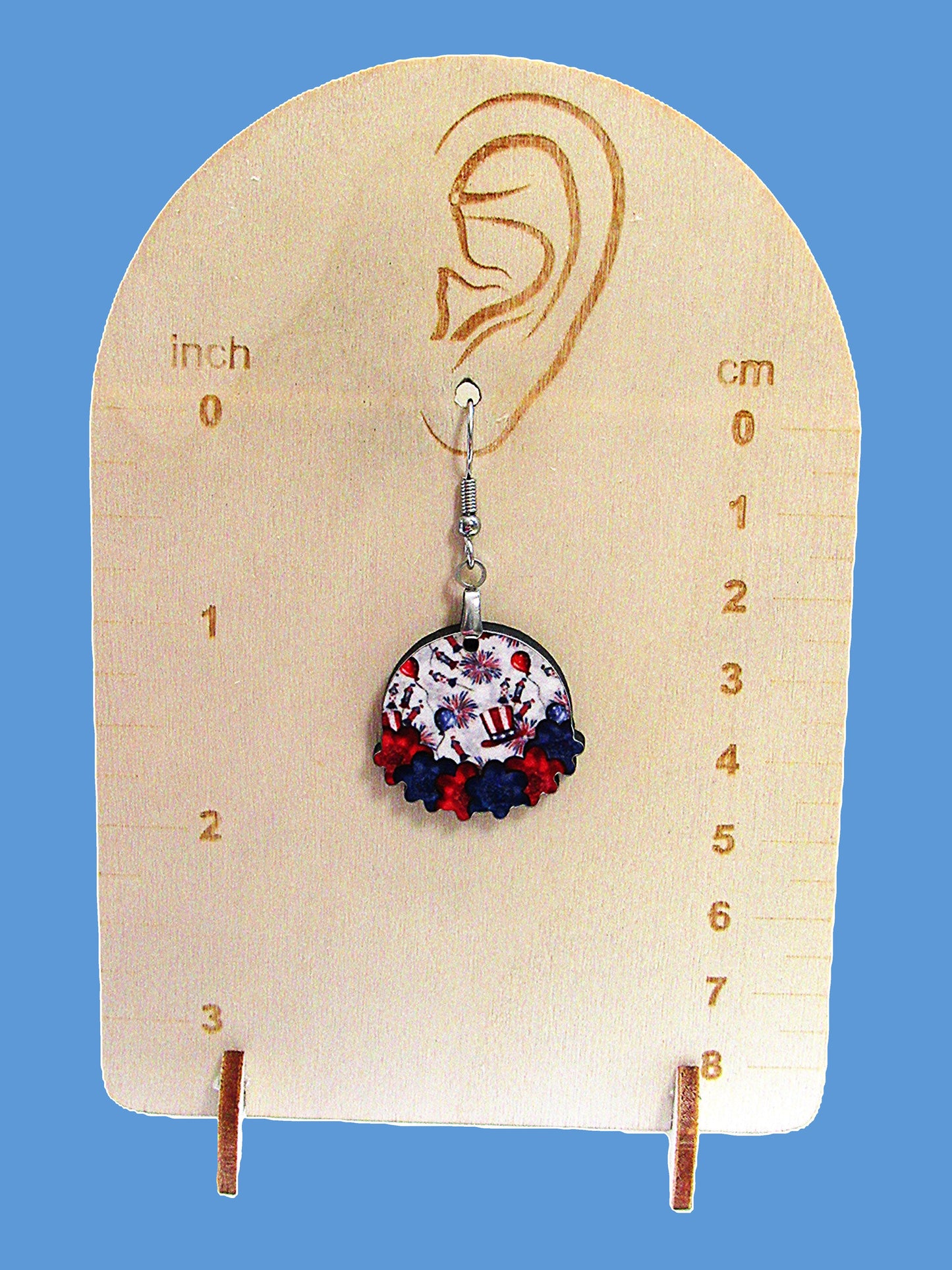 Floral Round Shaped Sublimated Earrings 1 inch