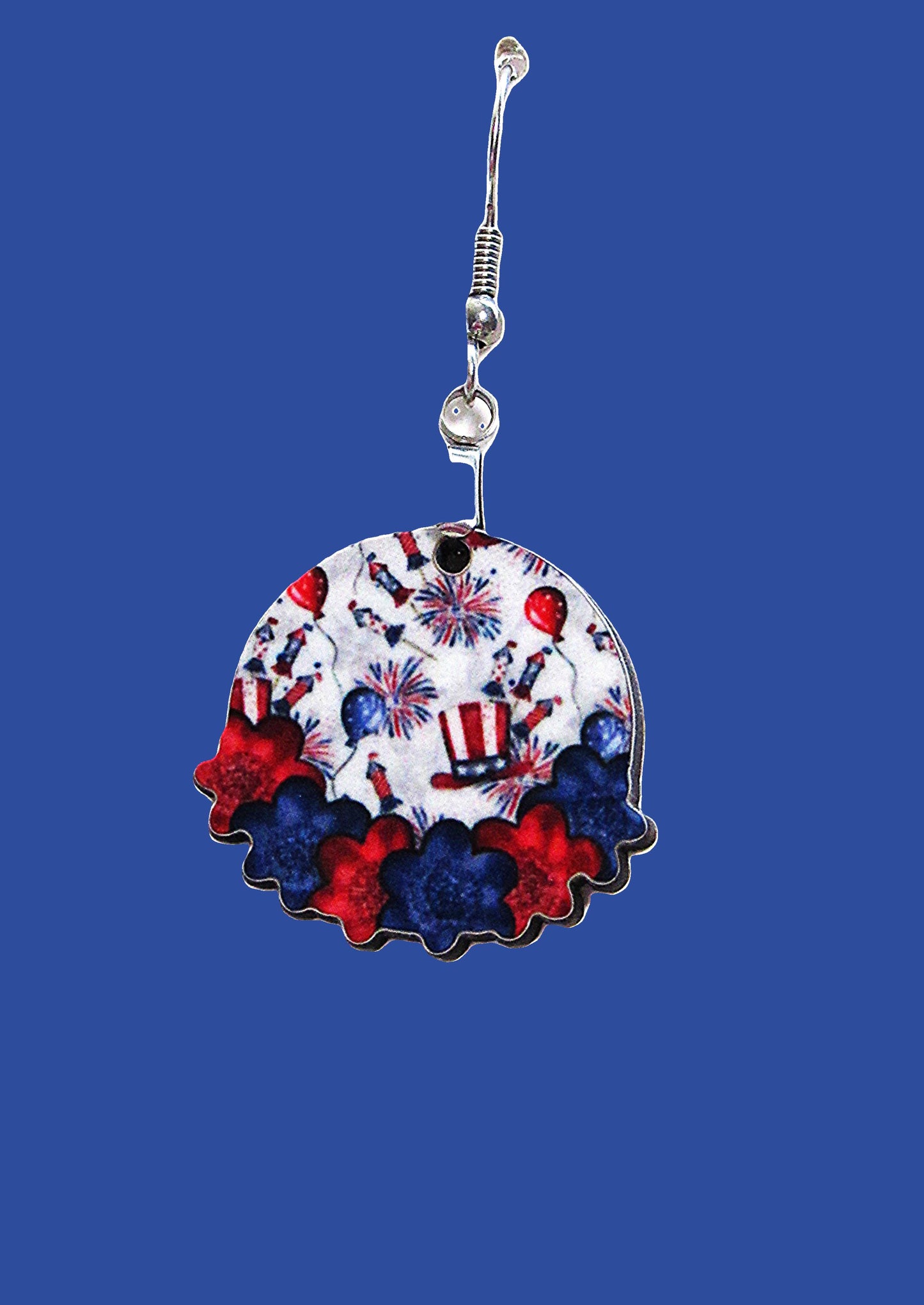 Floral Round Shaped Sublimated Earrings 1 inch