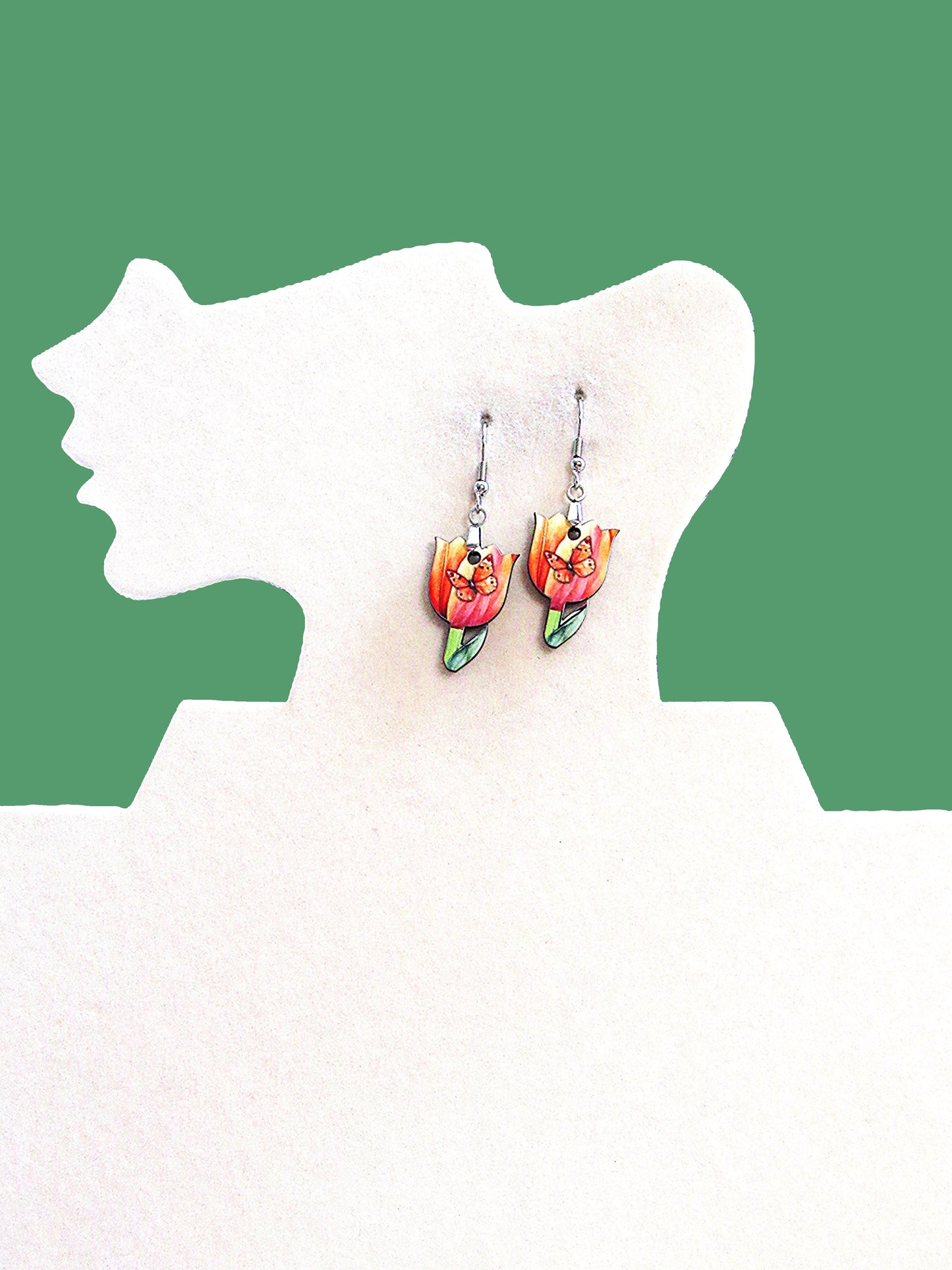 Tulip Shaped Sublimated Earrings 1 inch