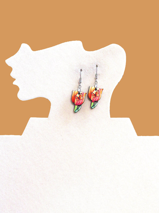 Tulip Shaped Sublimated Earrings 1 inch
