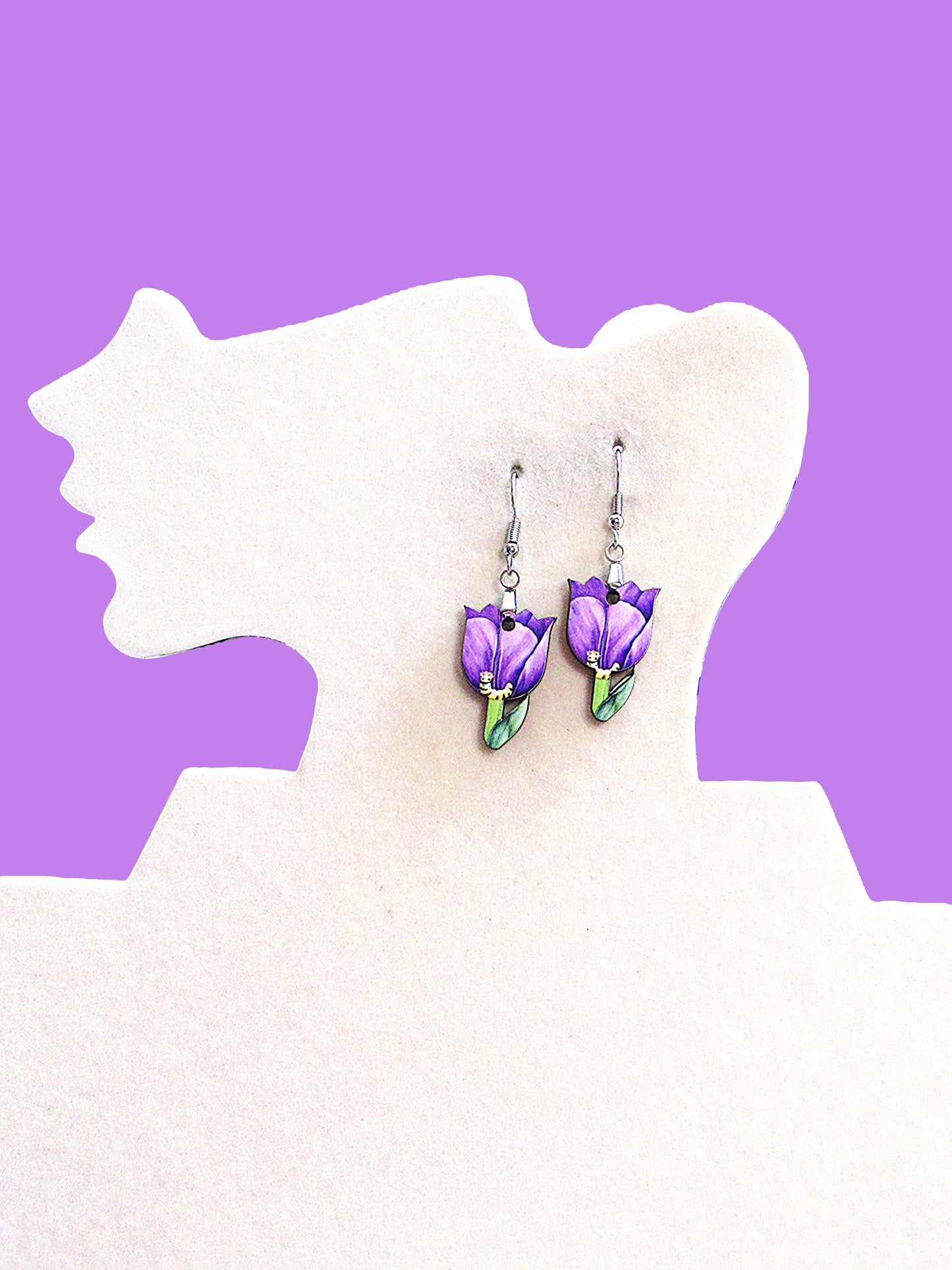 Tulip Shaped Sublimated Earrings 1 inch