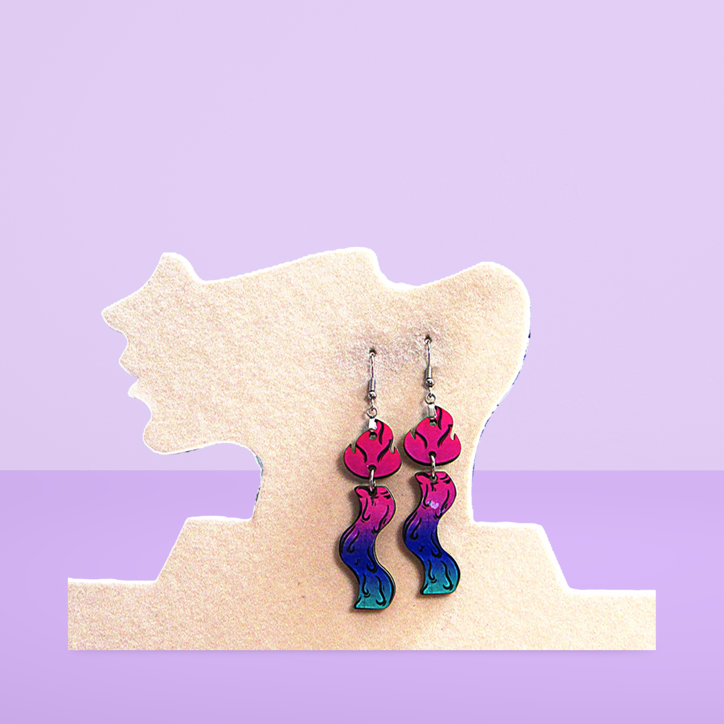 Wavy Candle Shaped Sublimated Earrings