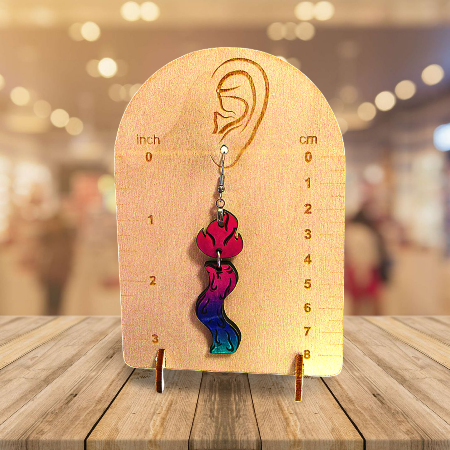 Wavy Candle Shaped Sublimated Earrings
