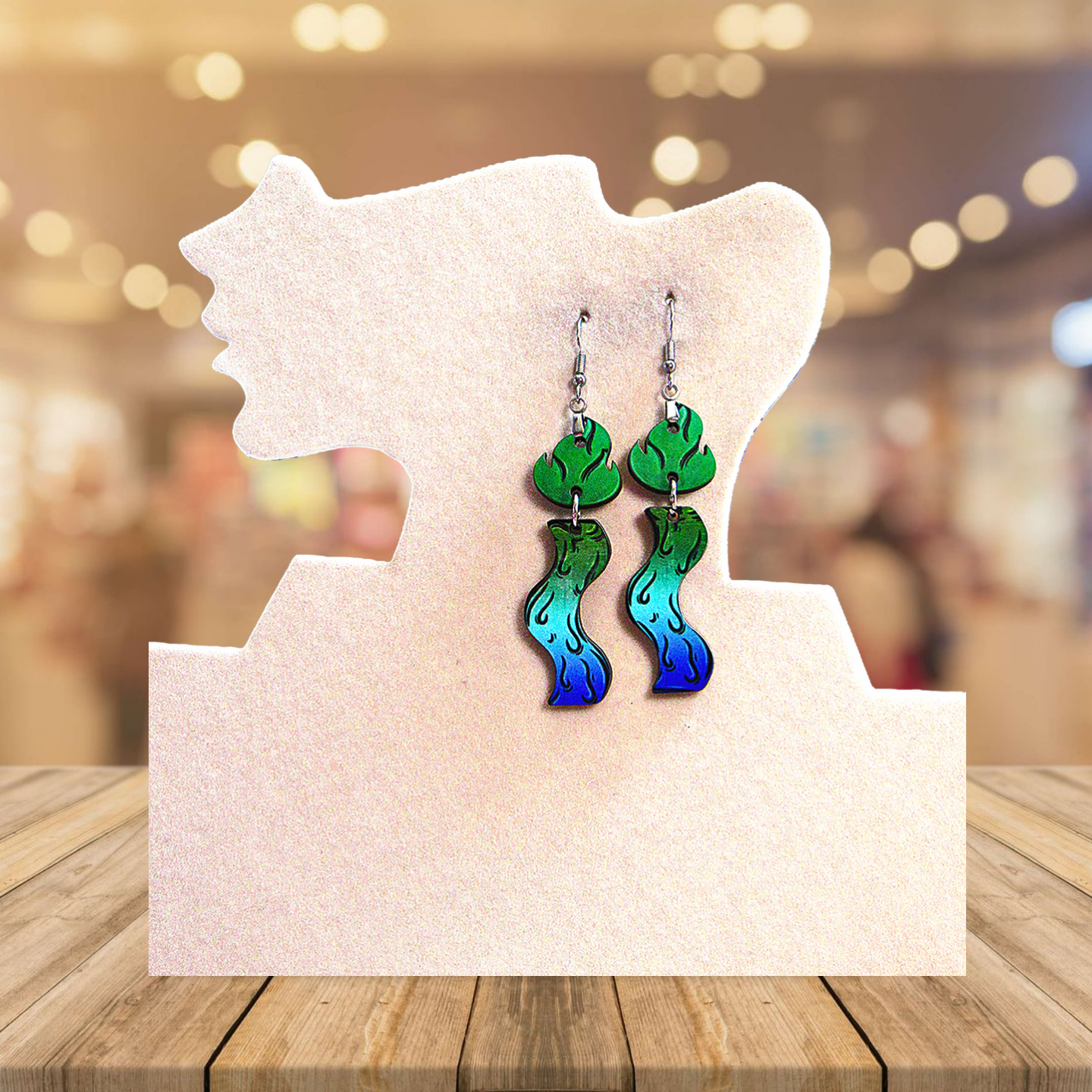 Wavy Candle Shaped Sublimated Earrings