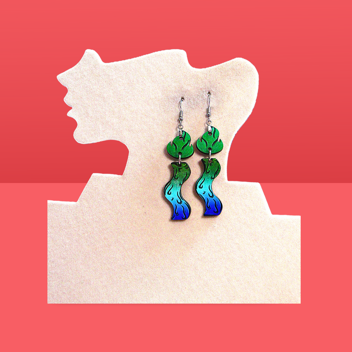 Wavy Candle Shaped Sublimated Earrings