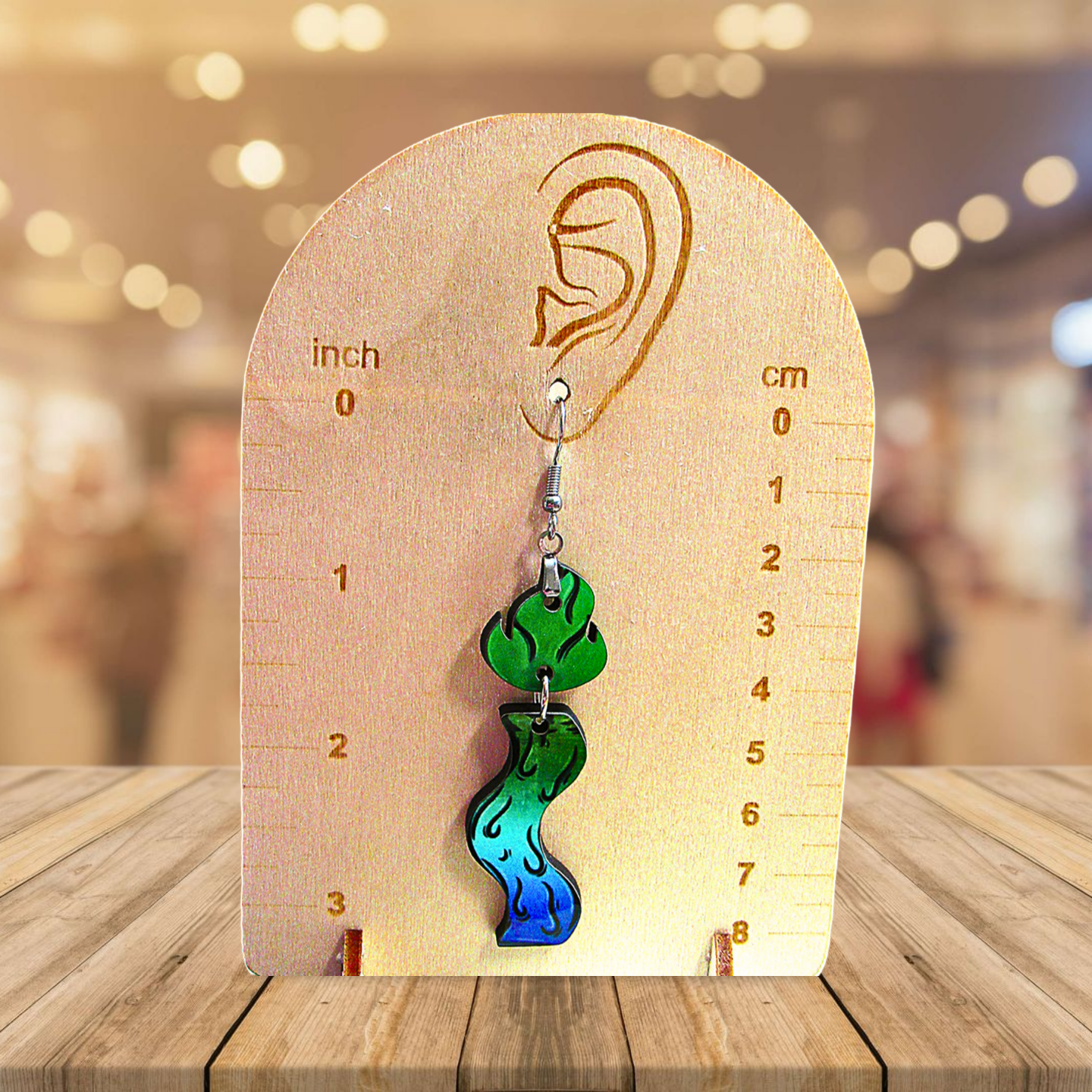 Wavy Candle Shaped Sublimated Earrings