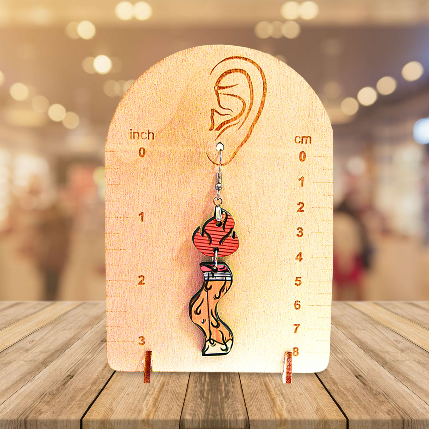 Wavy Candle Shaped Sublimated Earrings