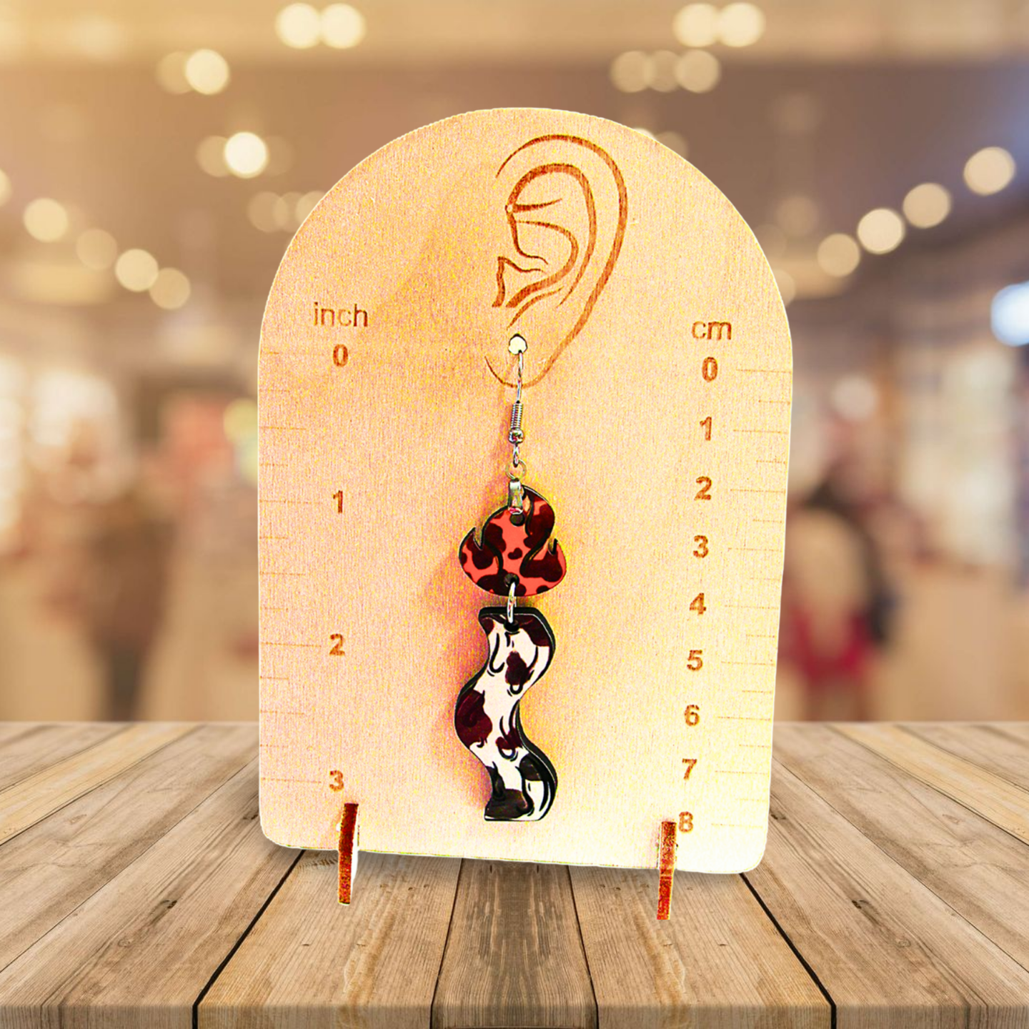 Wavy Candle Shaped Sublimated Earrings