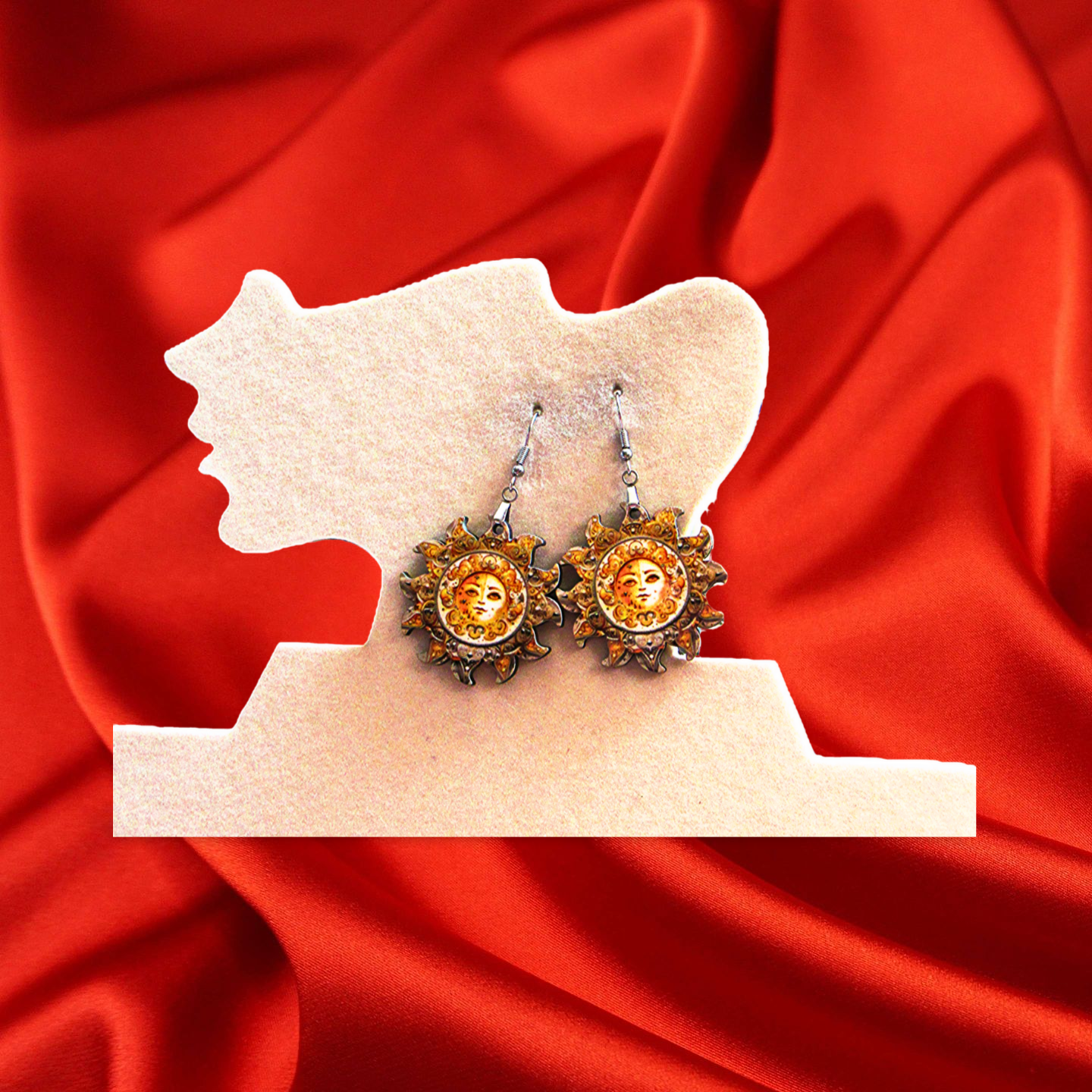 Sun Shaped Sublimated Earrings