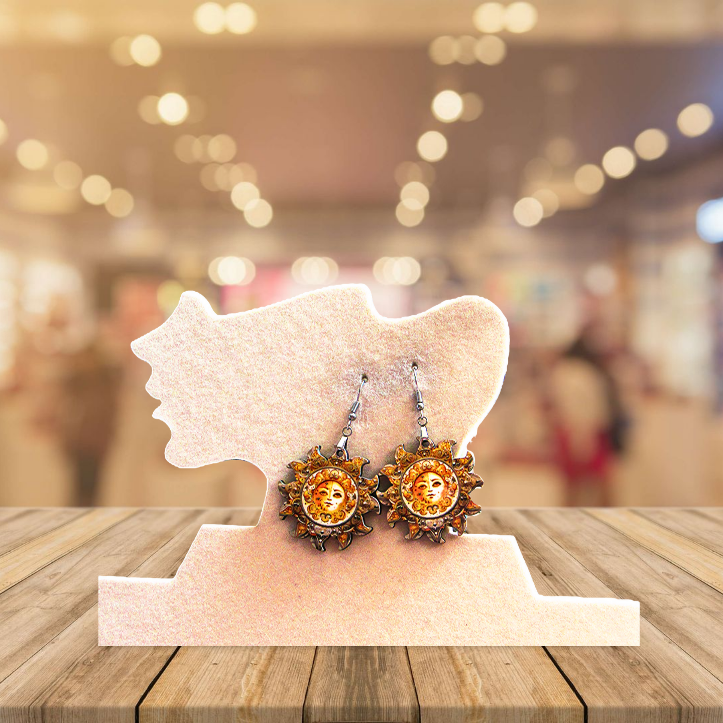 Sun Shaped Sublimated Earrings