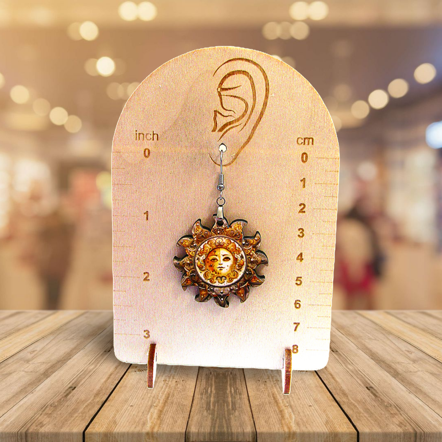 Sun Shaped Sublimated Earrings
