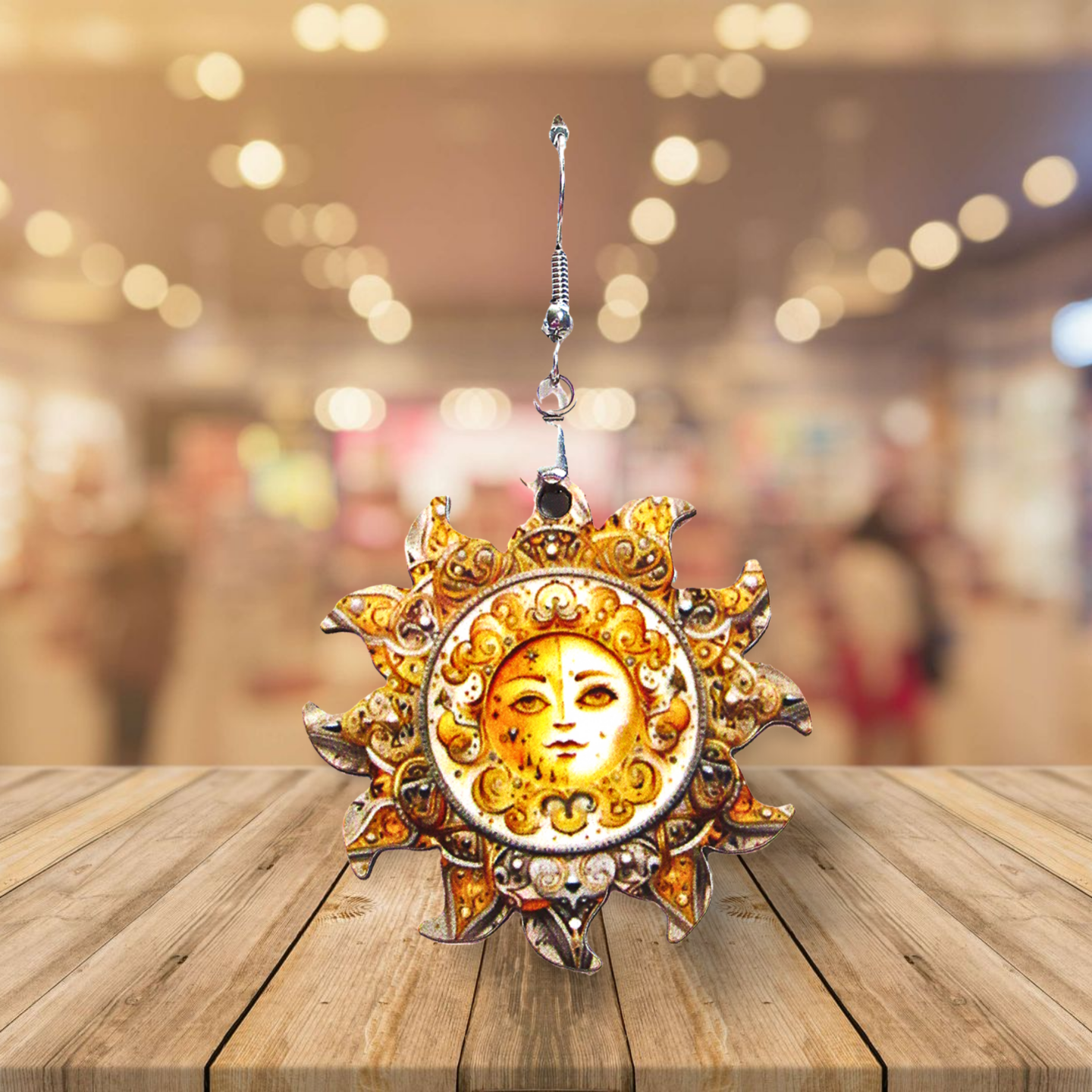 Sun Shaped Sublimated Earrings