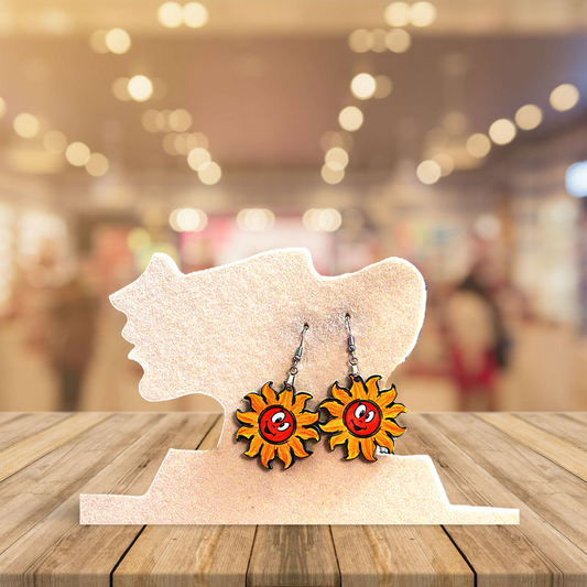 Sun Shaped Sublimated Earrings