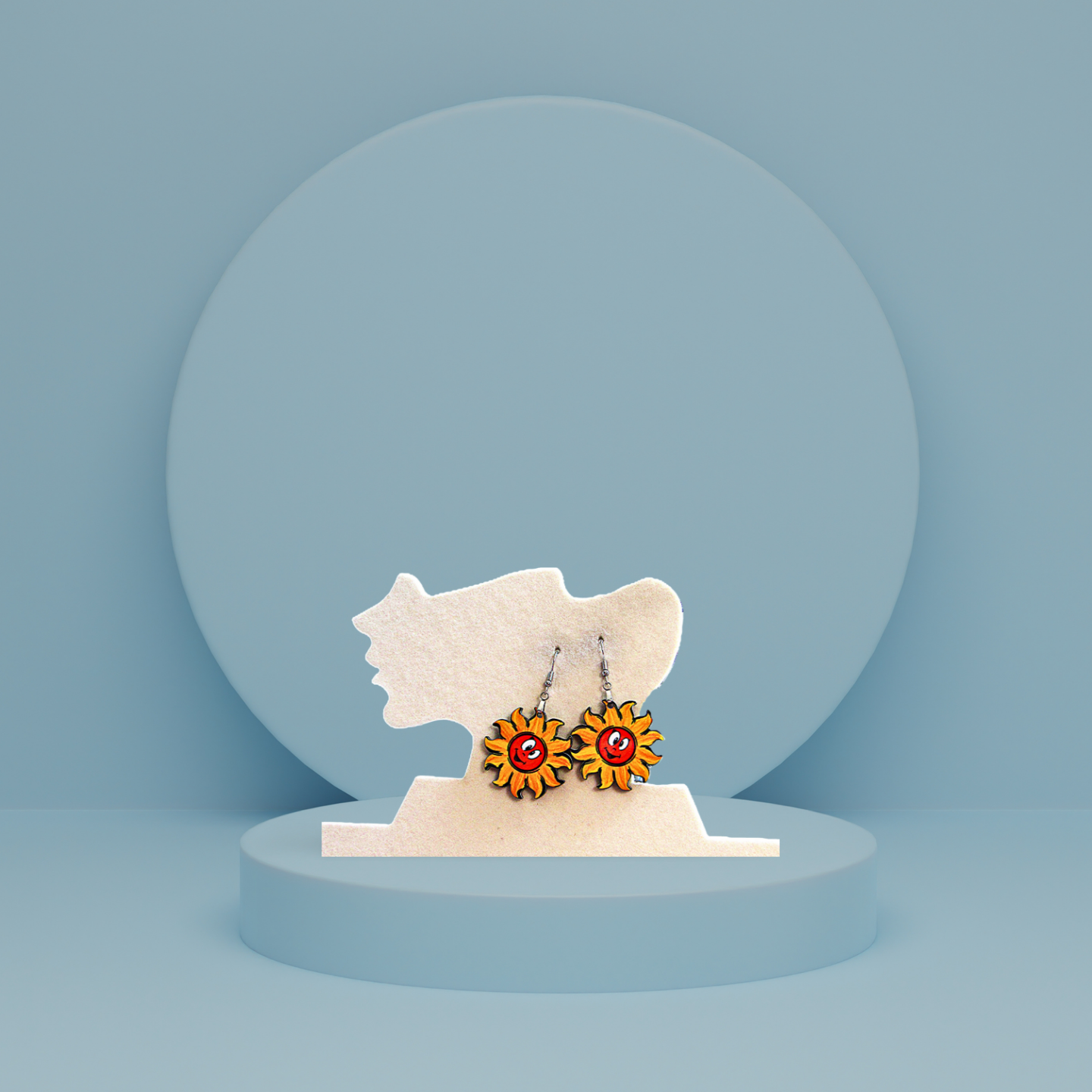 Sun Shaped Sublimated Earrings