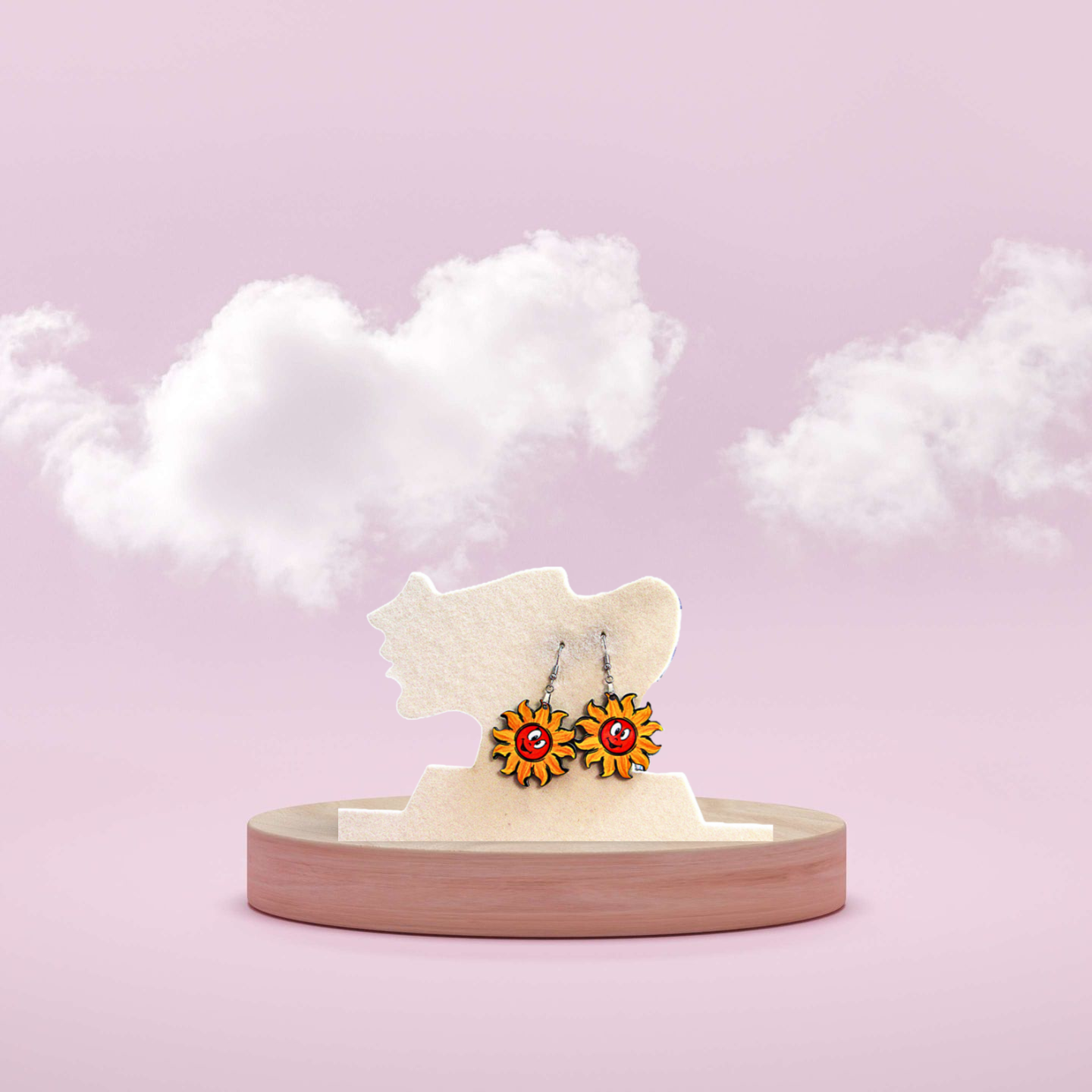 Sun Shaped Sublimated Earrings