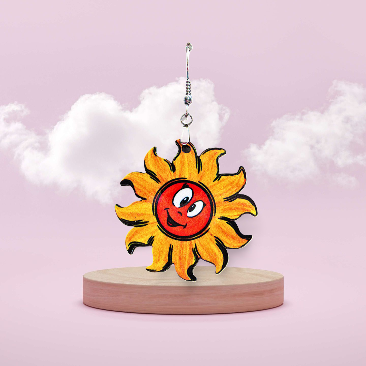 Sun Shaped Sublimated Earrings