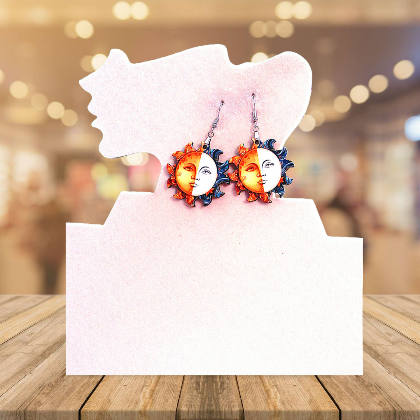 Sun Shaped Sublimated Earrings