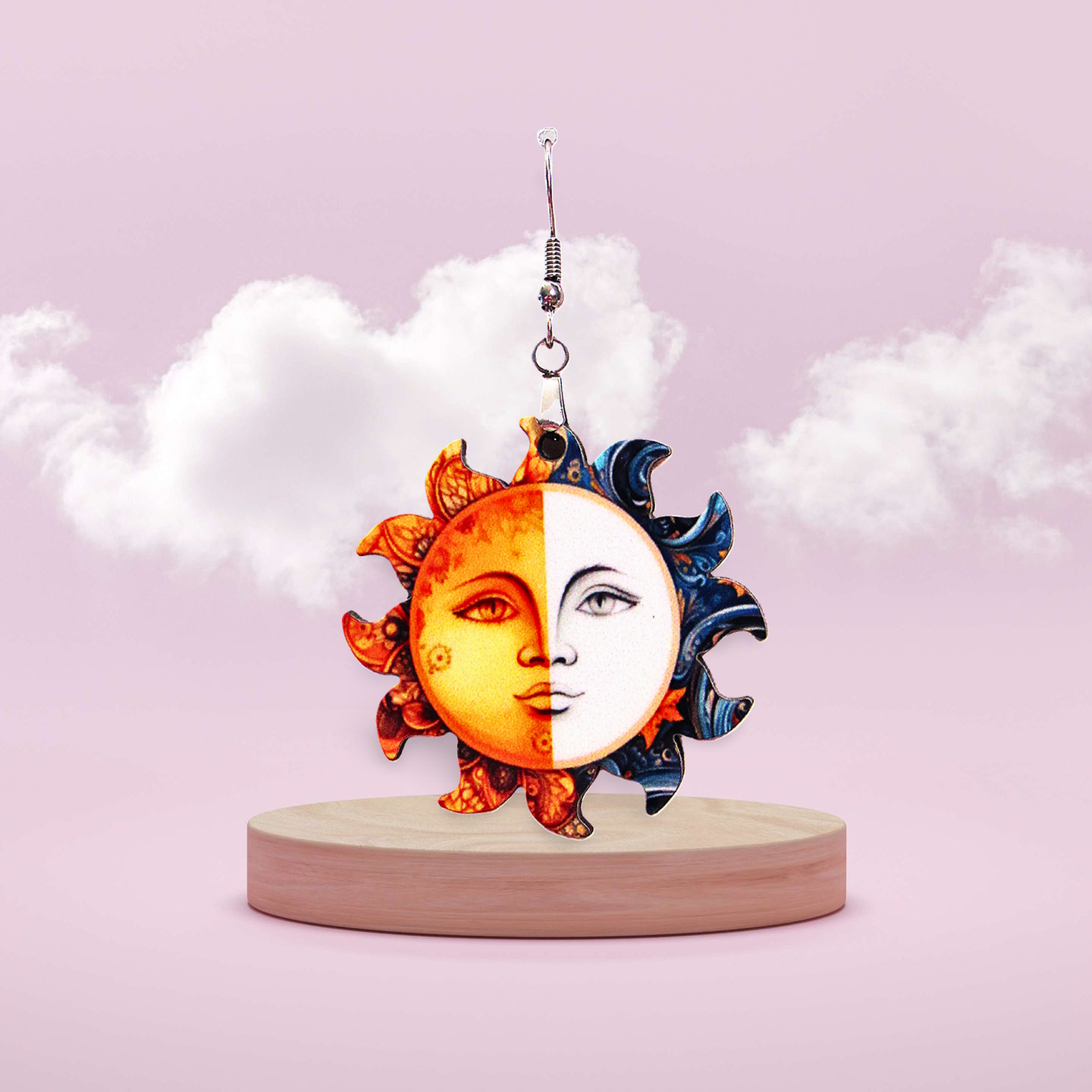 Sun Shaped Sublimated Earrings