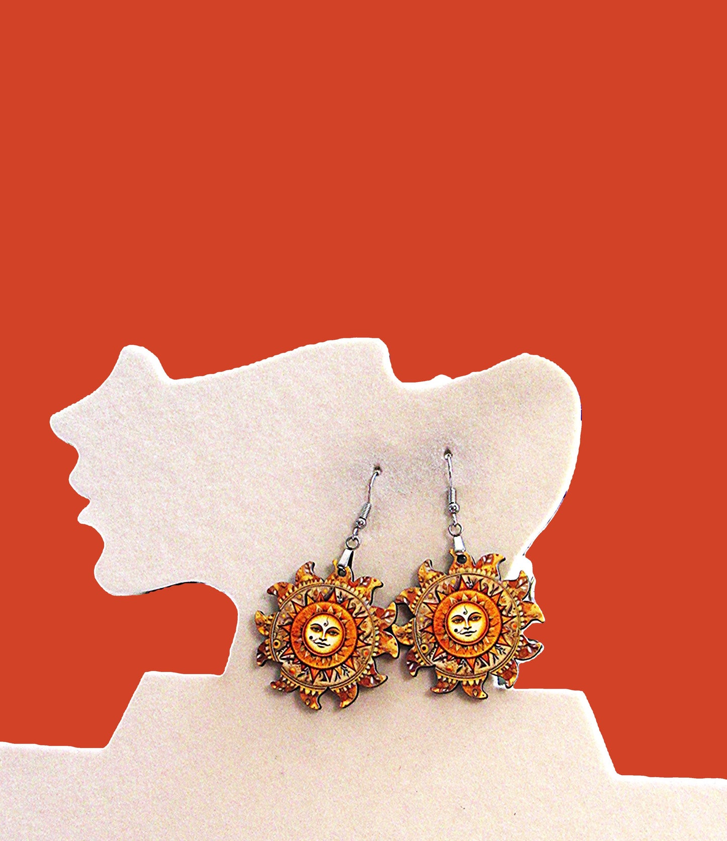 Sun Shaped Sublimated Earrings