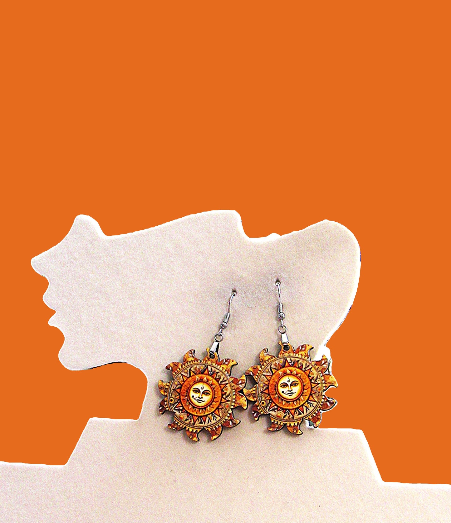 Sun Shaped Sublimated Earrings